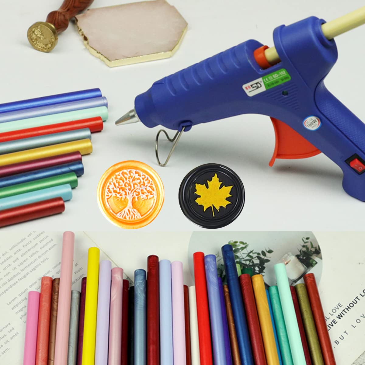 ONWINPOR 8PCS Red Wax Sealing Sticks for Wax Seal Stamp - 0.43