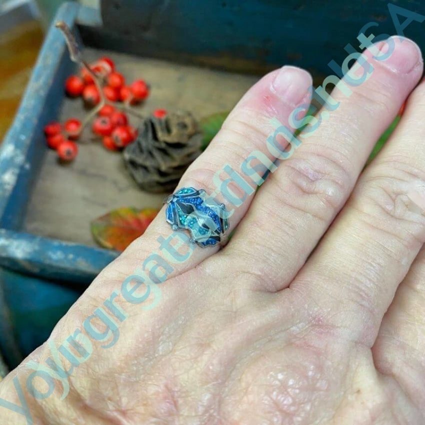 Tiny Sterling Silver Chip Mosaic Inlay Ring from Taxco Mexico - Handcrafted Jewelry for Women, Perfect for Everyday Wear & Special Occasions