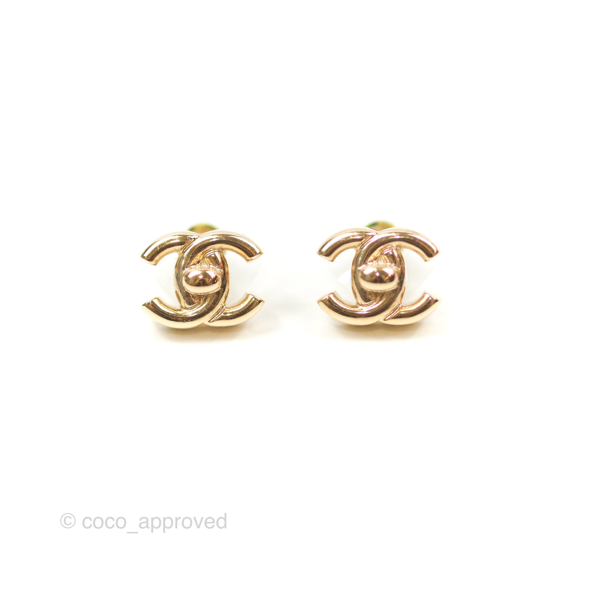 Chanel CC Turn Lock Earrings in Gold Tone - Luxury Fashion Jewelry for Women | Perfect for Parties, Weddings & Special Occasions