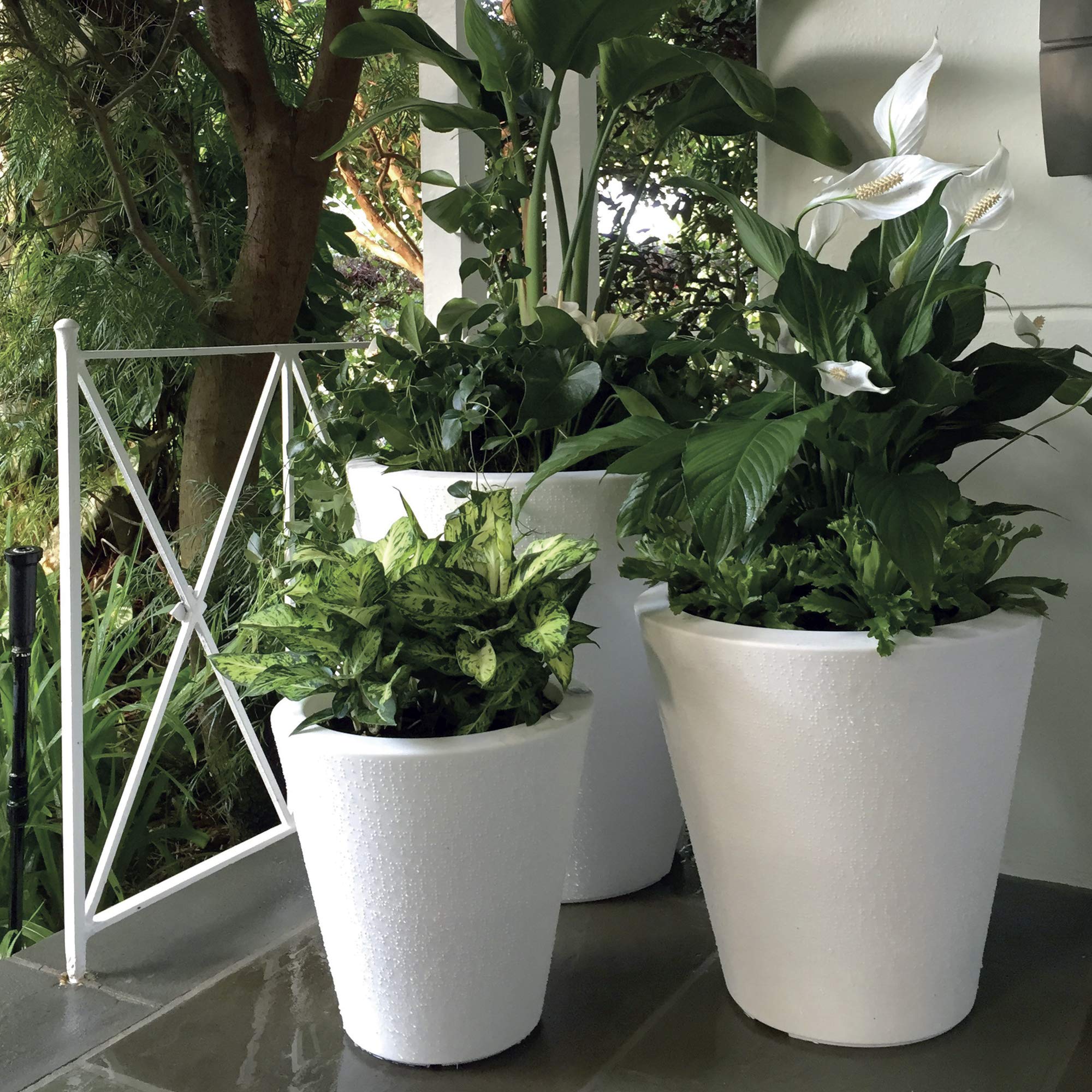 Crescent Garden Dot TruDrop Self-Watering Planter - 26 Inch Indoor/Outdoor Flower Pot in Caviar Black | Perfect for Home Decor, Patio, Balcony & Office Plants