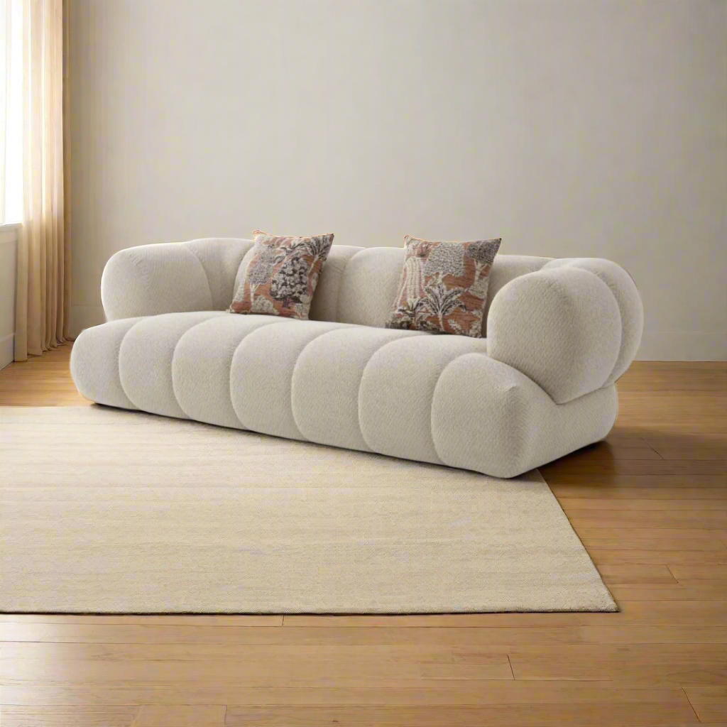 Ettorielle Fabric Sofa - Modern Comfortable Living Room Couch for Home, Office & Lounge - Soft Upholstered Sectional Sofa with Sturdy Frame - Perfect for Relaxing, Entertaining & Small Spaces