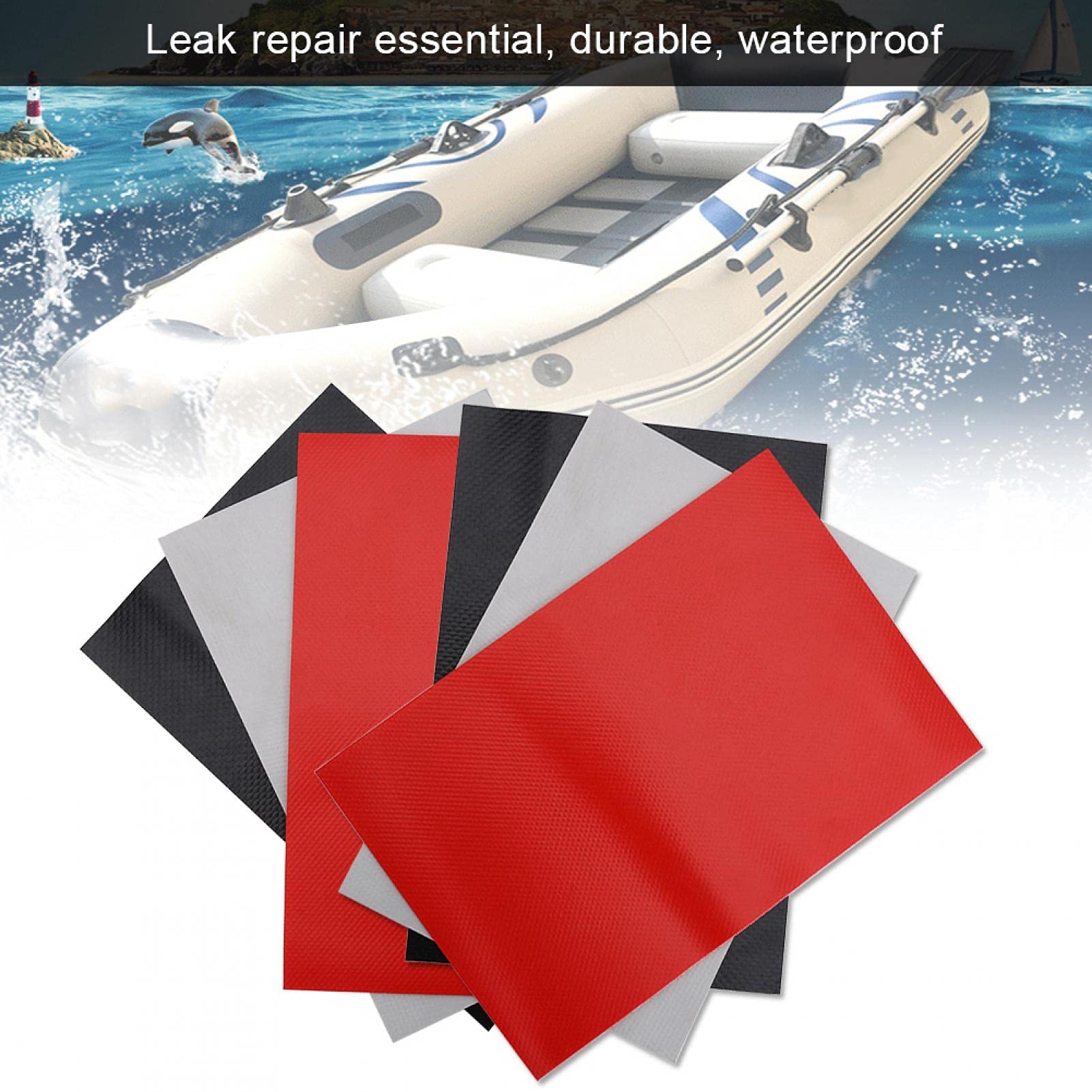 **PVC Inflatable Boat Repair Kit - 3pcs High-Quality PVC Repair Patches for Inflatable Rafts, Canoes & Kayaks (Black) - Perfect for Emergency Repairs on Water**