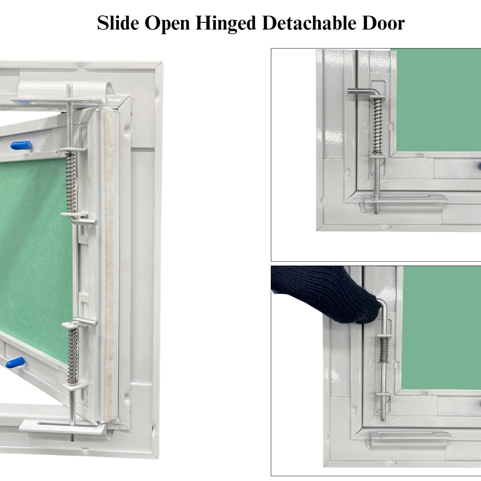 Byson 24x24 Inch Aluminum Access Panel for Drywall - Detachable Hinged Push Lock Door with White Powder Coated Frame - Perfect for Walls, Ceilings & HVAC Access in Homes & Offices
