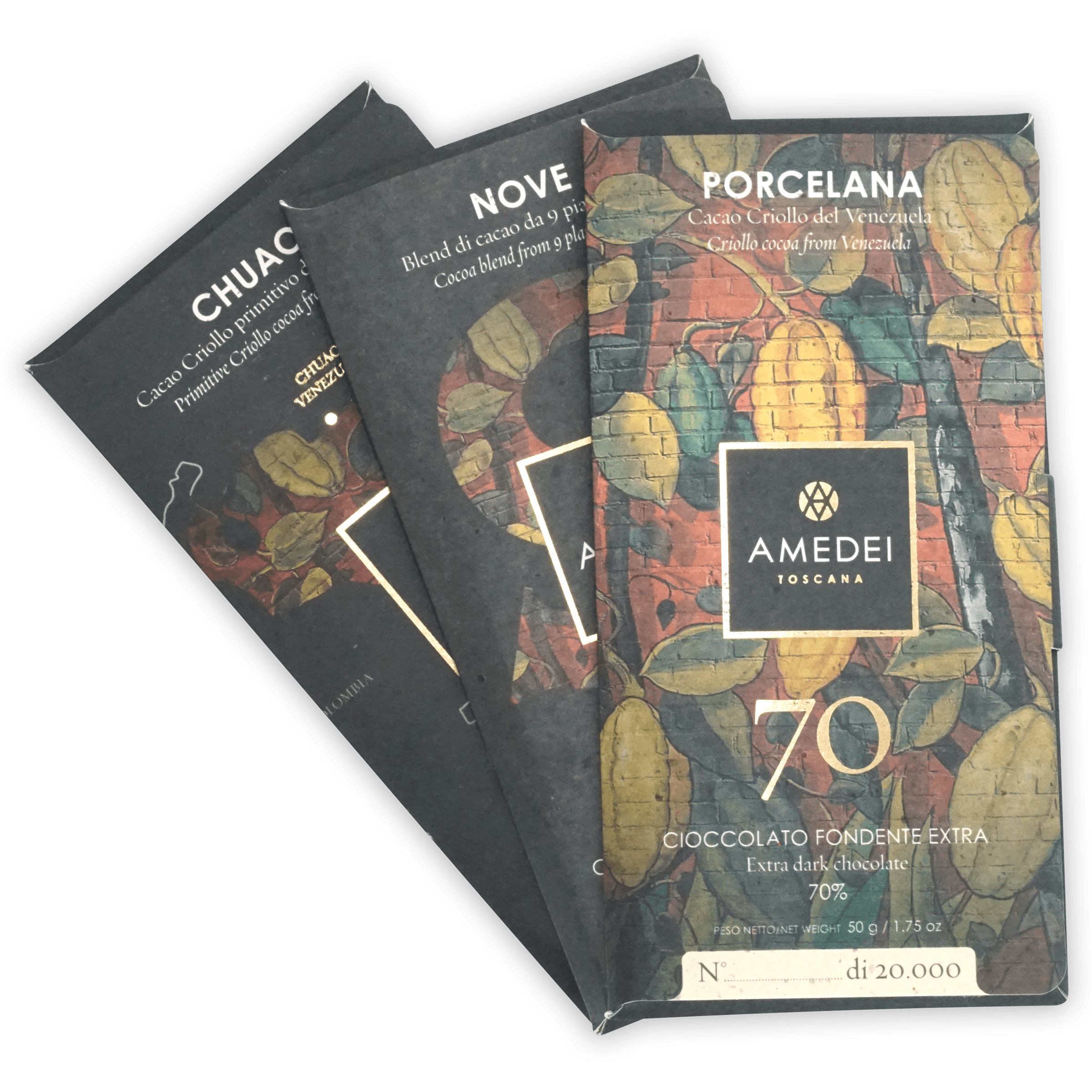 Premium Amedei Chocolate Bar Bundle - Porcelana, Chuao & Signature 9 (3-Pack) | Gourmet Dark Chocolate Gift Set for Holidays, Birthdays & Special Occasions