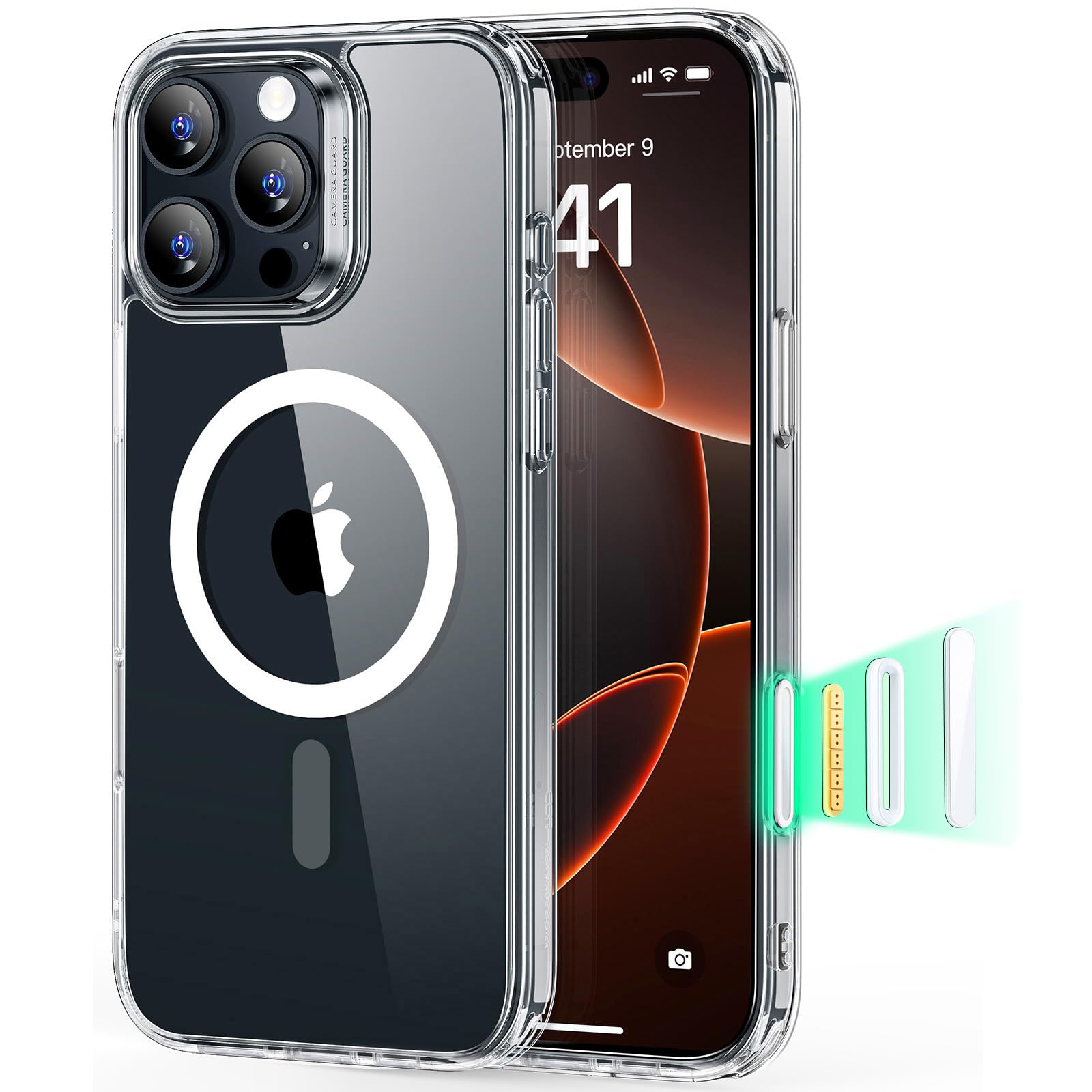 ESR for iPhone 16 Pro Max Case with Camera Control Button | MagSafe Compatible | Military-Grade Shockproof Protection | Clear Hybrid HaloLock Case | Perfect for Outdoor Adventures & Daily Use
