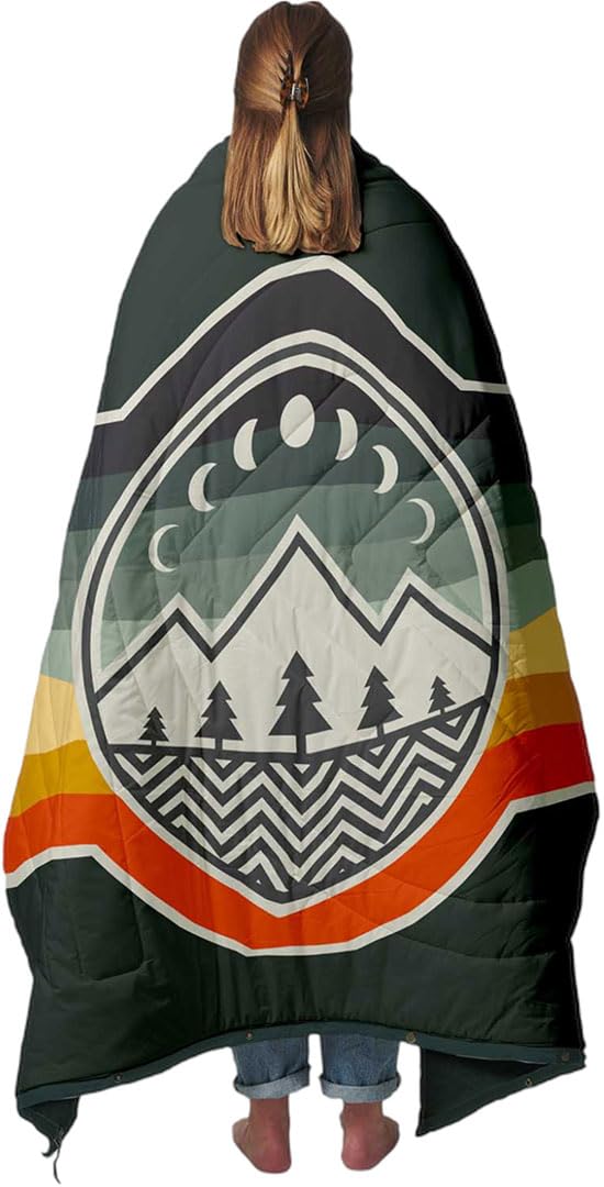 VOITED Camping Blanket - Waterproof Ripstop Outdoor Blanket Convertible to Pillow, Sleep Sack & Cape - Ultra Soft Travel Blanket for Van Life, Hiking, Picnics, Beach - Insulated Large Blanket for Camping, Backpacking & Outdoor Adventures