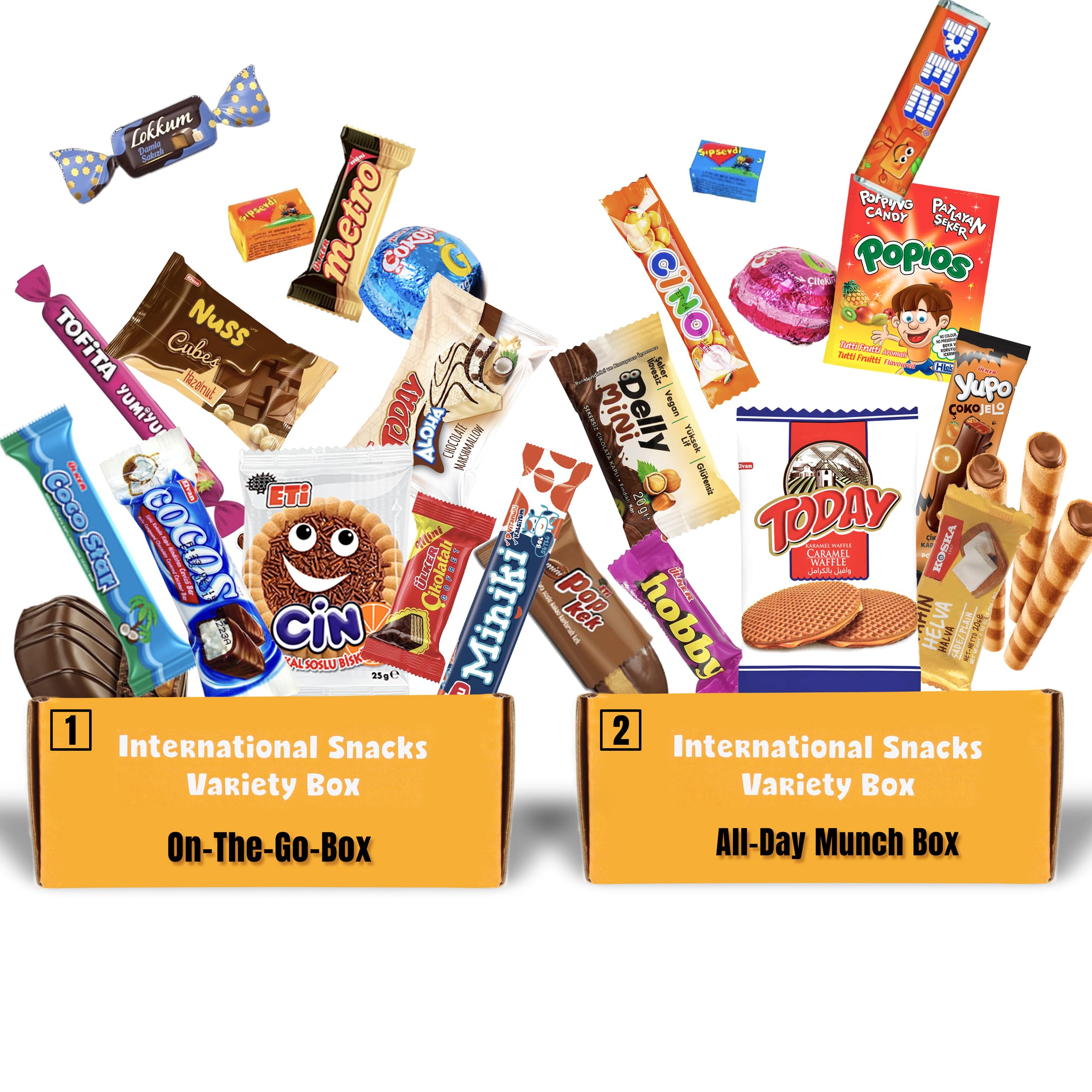 International Snack Box - 24-Piece Assortment of Turkish & European Candy & Savory Treats | Exotic Bite-Sized Snacks from Around the World | Perfect for Office Snacking, Gift Baskets & Cultural Food Exploration