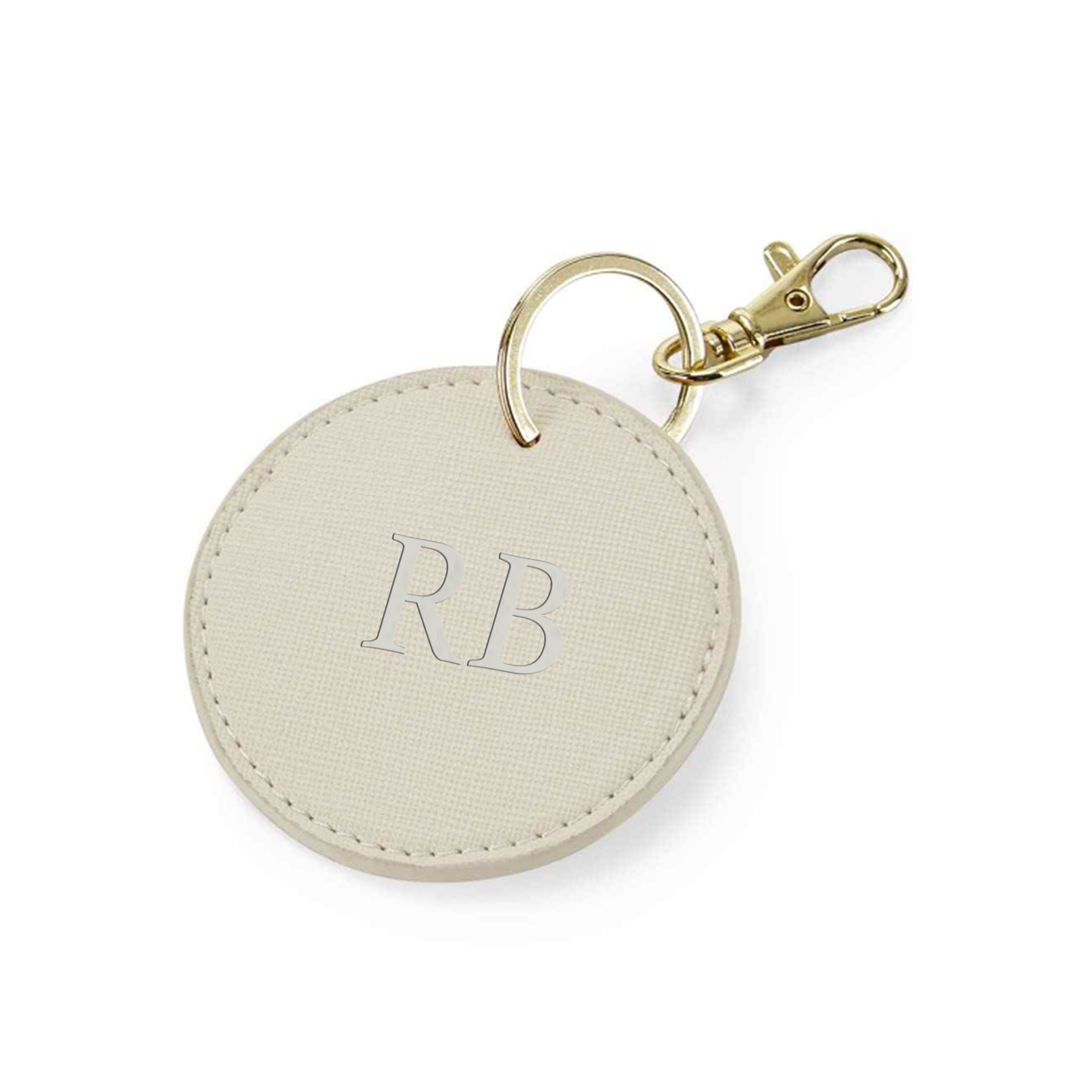 Personalized Carnaby Embossed Initial Circle Keychain - Custom Monogram Key Ring for Women & Men - Perfect for Gifts, Travel, and Everyday Use
