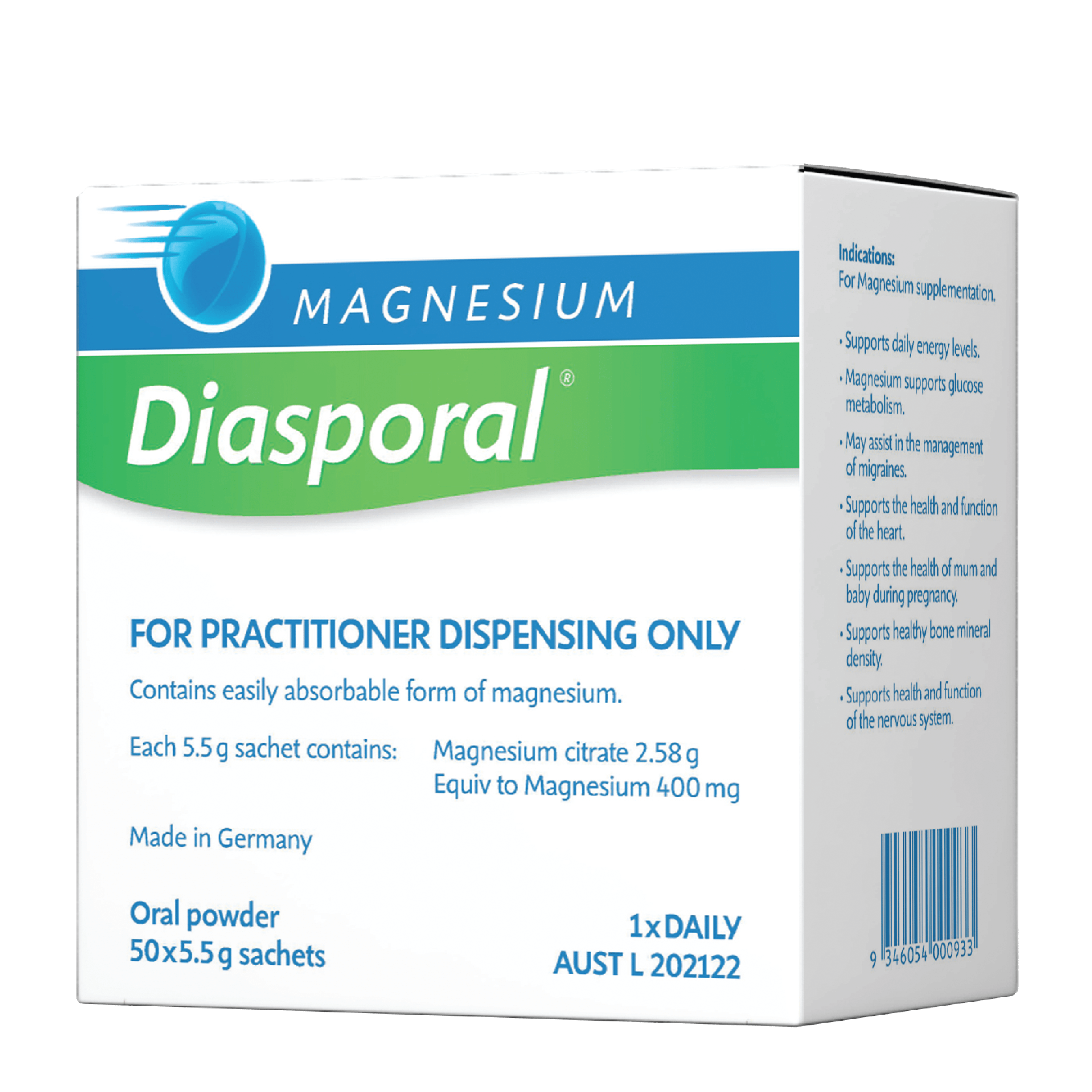Bio Practica Magnesium Diaporal Oral Powder Supplement - High Absorption Magnesium Citrate for Muscle Recovery, Sleep & Stress Relief - Ideal for Athletes & Active Lifestyles