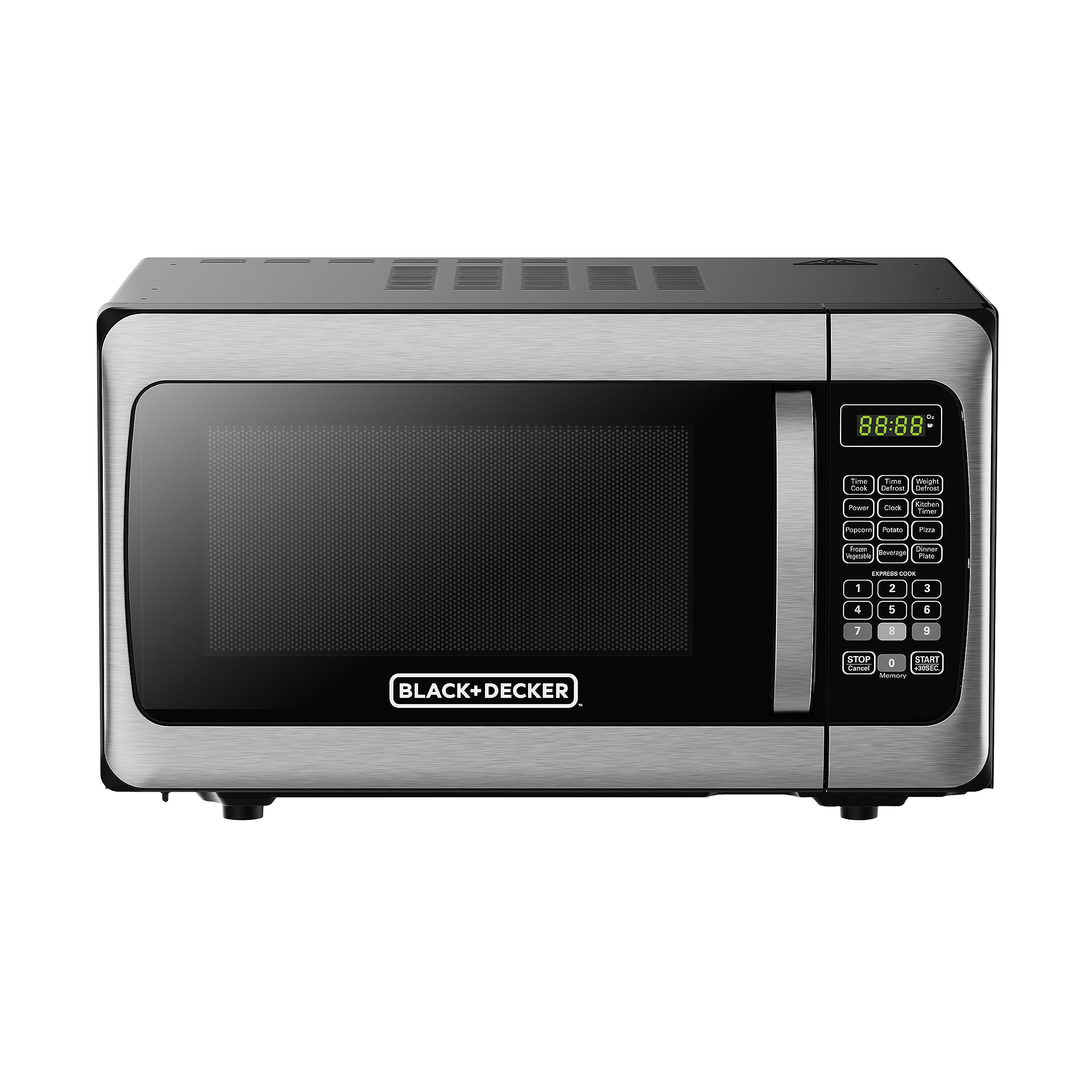 BLACK+DECKER EM031MGGX2 0.7 Cu. Ft. Stainless Steel Countertop Microwave Oven - Perfect for Small Kitchens, Dorms & Offices
