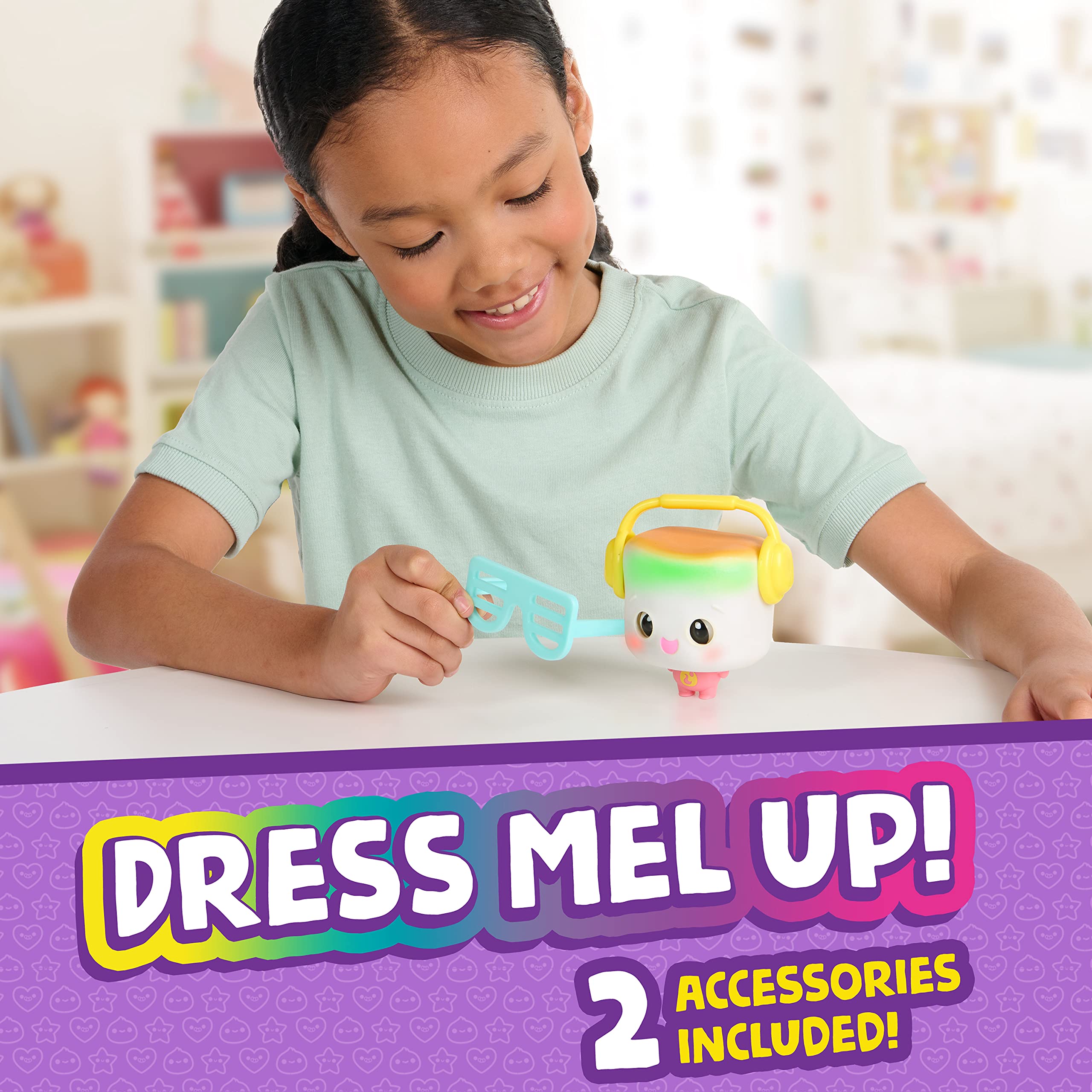 My Squishy Little Marshmallow - Interactive Collectible Doll with Cute Accessories - Mel (White) - Perfect for Kids' Playtime, Birthday Gifts & Kawaii Collections