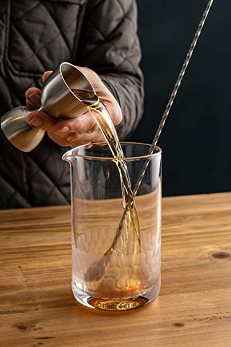 Amehla 8-Piece Cocktail Mixing Glass Bar Kit - Professional Bartender Set with Whiskey & Honeycomb Nick and Nora Glasses - Perfect for Home Mixology, Cocktail Parties & Entertaining Guests