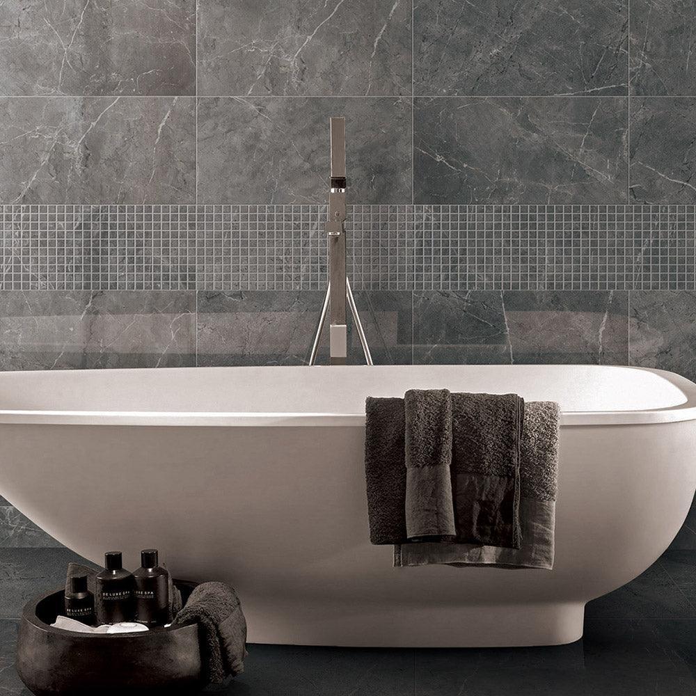 Premium Marbella Dark Grey 600x600 Polished Porcelain Tile - Elegant Flooring for Living Room, Kitchen & Bathroom Renovation