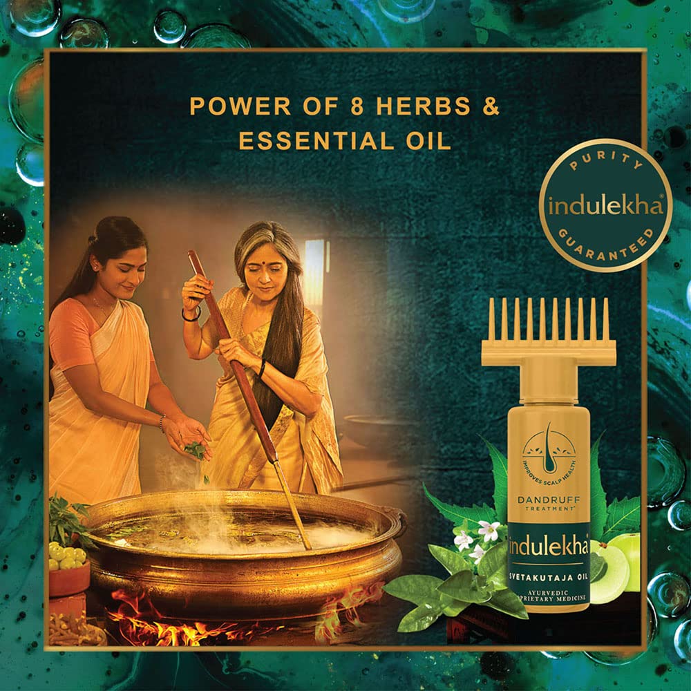 Indulekha Svetakutaja Ayurvedic Hair Oil - 100% Natural Dandruff Treatment Oil for Scalp Care (100ml) | Relieves Itchy Scalp & Promotes Healthy Hair Growth | Perfect for Daily Hair Care Routine