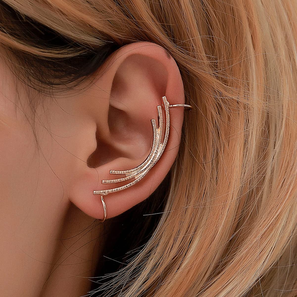 Sparkling Star & Leaf Shaped Rhinestone Ear Cuffs for Women - Elegant Water Drop Crystal Earrings for Parties, Weddings & Special Occasions
