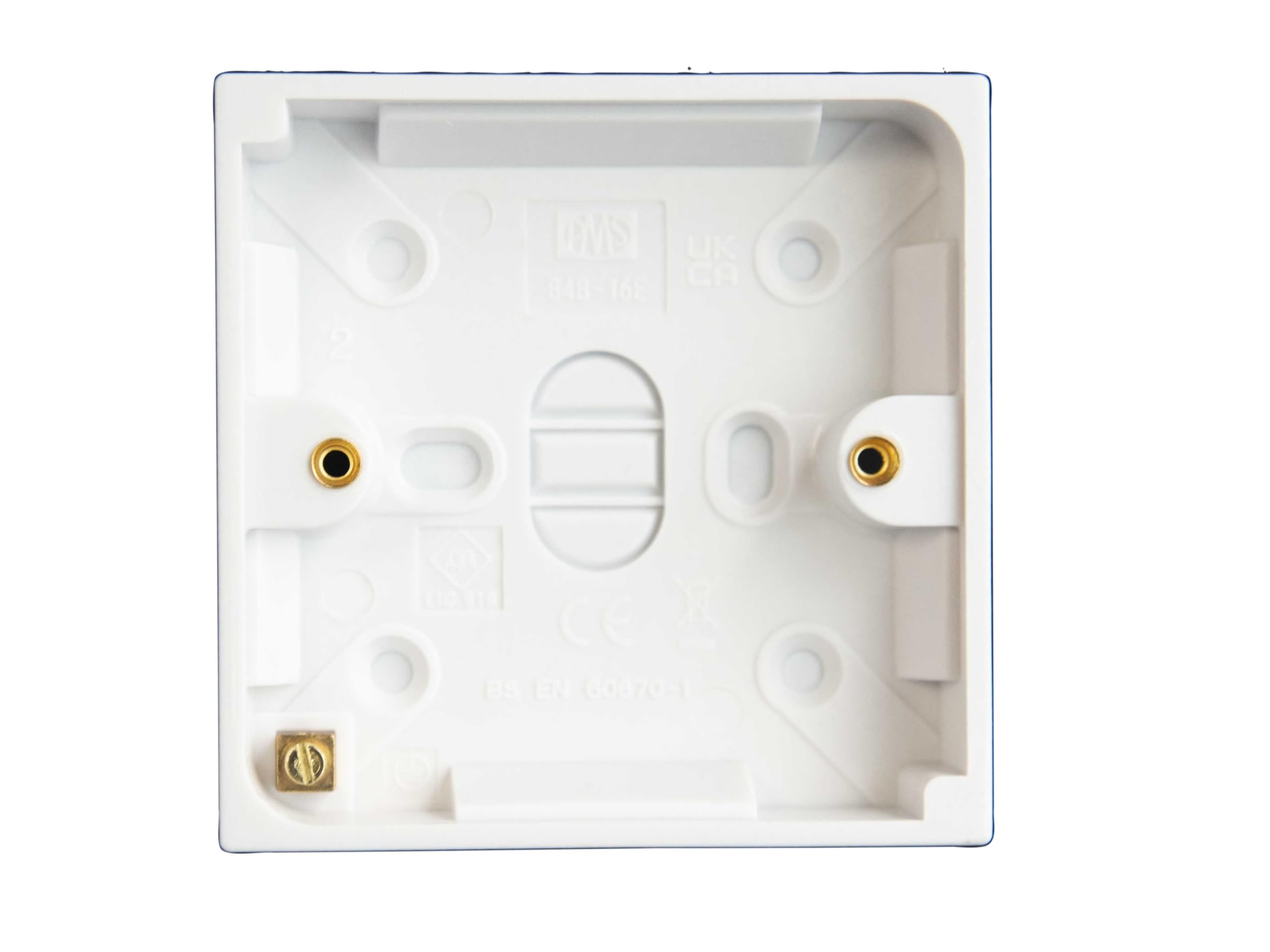 1-Gang Electrical Junction Box with Ground Screw - White - Ideal for Home Wiring, DIY Projects, and Electrical Installations