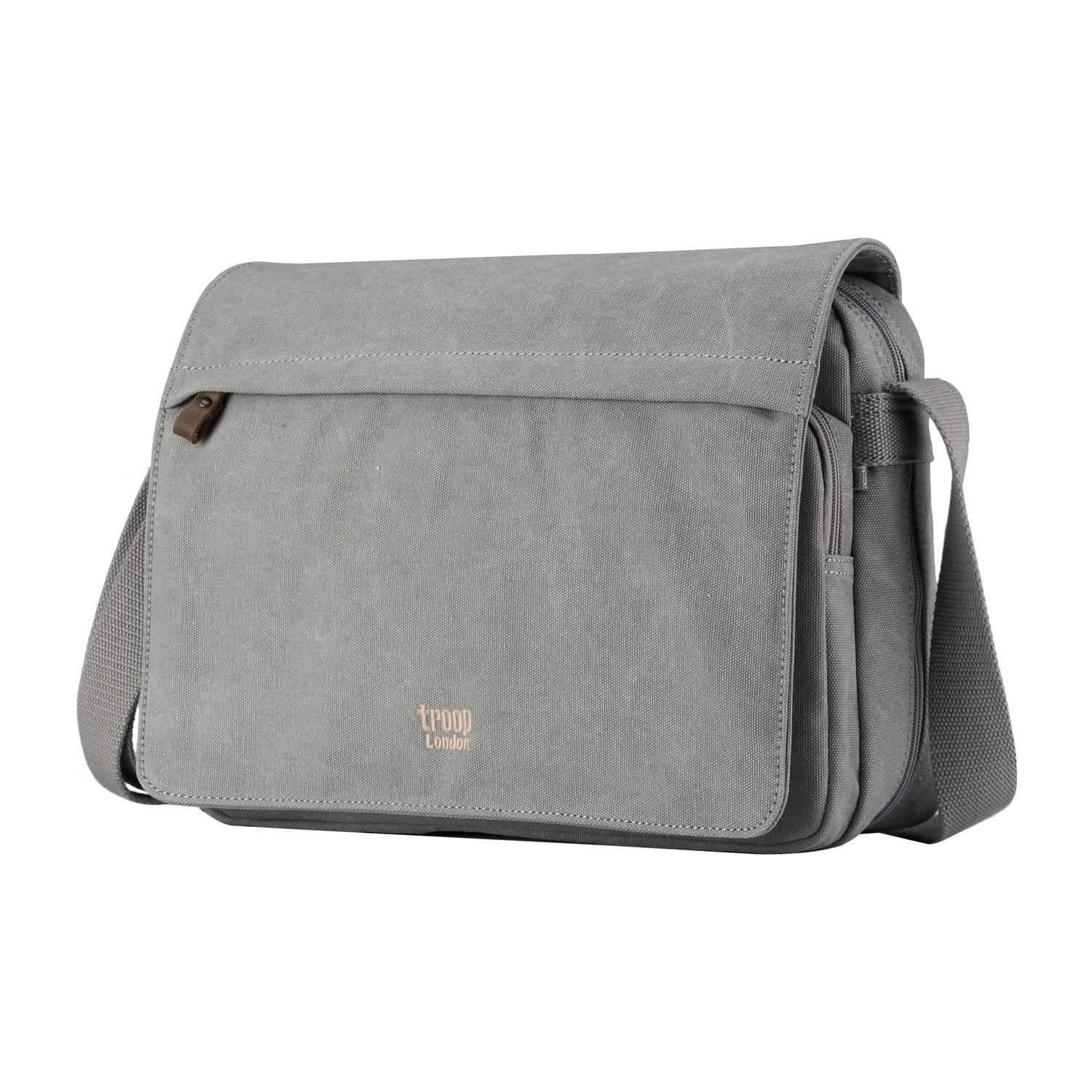 TRP0241 Troop London Classic Canvas Messenger Bag - Stylish & Durable Crossbody Bag for Men & Women - Perfect for Work, Travel & Everyday Use
