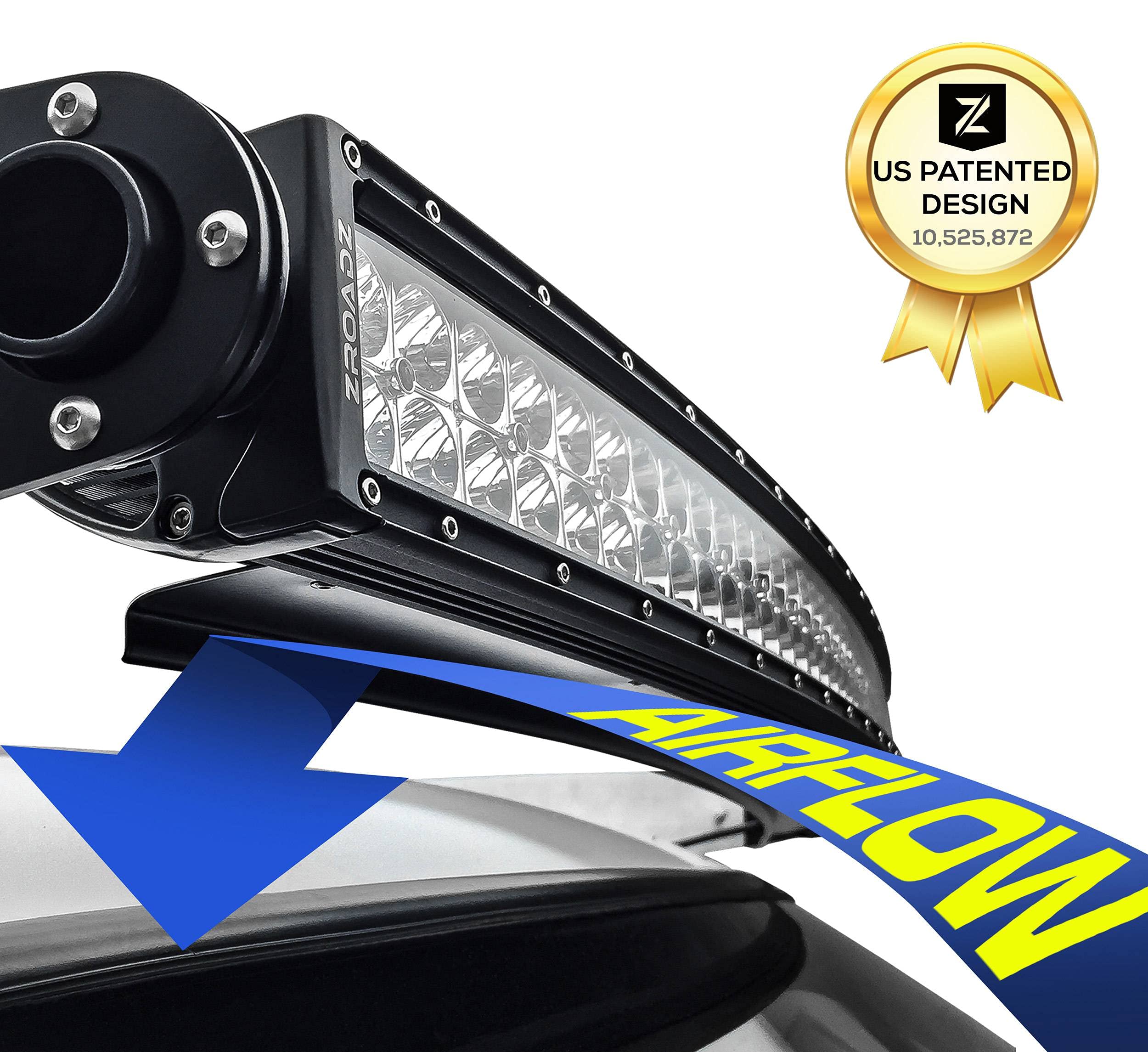 40 Inch Straight Double Row LED Light Bar Noise Cancelling Wind Diffuser - Black Aluminum Alloy for Off-Road Trucks, ATVs & UTVs | Reduces Wind Noise & Improves Light Performance (Model Z330040S)