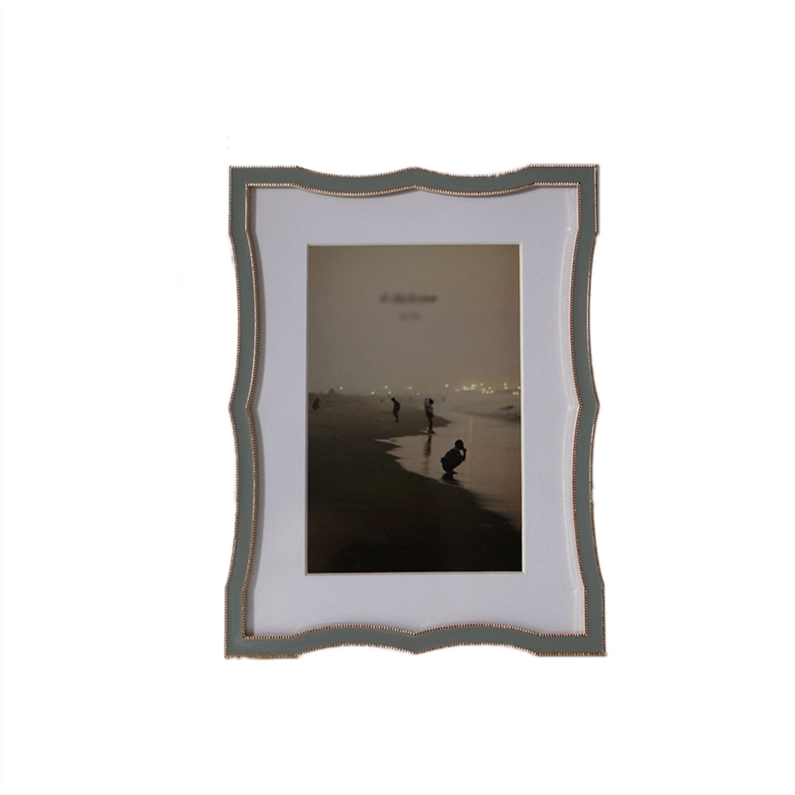 Modern Minimalist Luxury Metal Photo Frame - Elegant Curved Edge Design for Bedroom, Living Room, Coffee Table & Porch Decor | Perfect for Wall Art, Family Photos & Wedding Pictures (Choose from Multiple Colors)