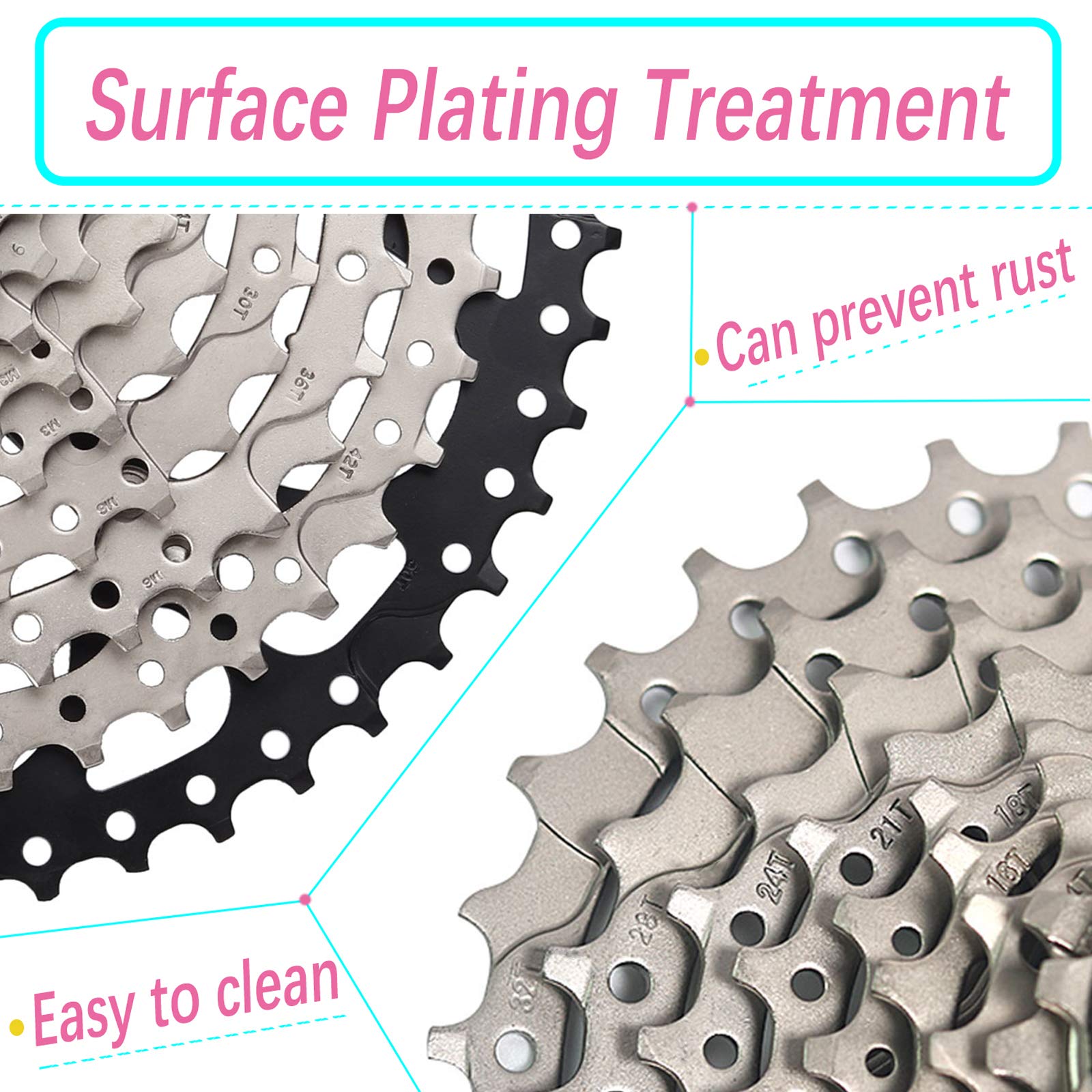 8 Speed Bicycle Cassette Sprocket - Lightweight Bike Gear for Mountain & Road Bikes - Perfect for Cycling, Commuting & Outdoor Adventures