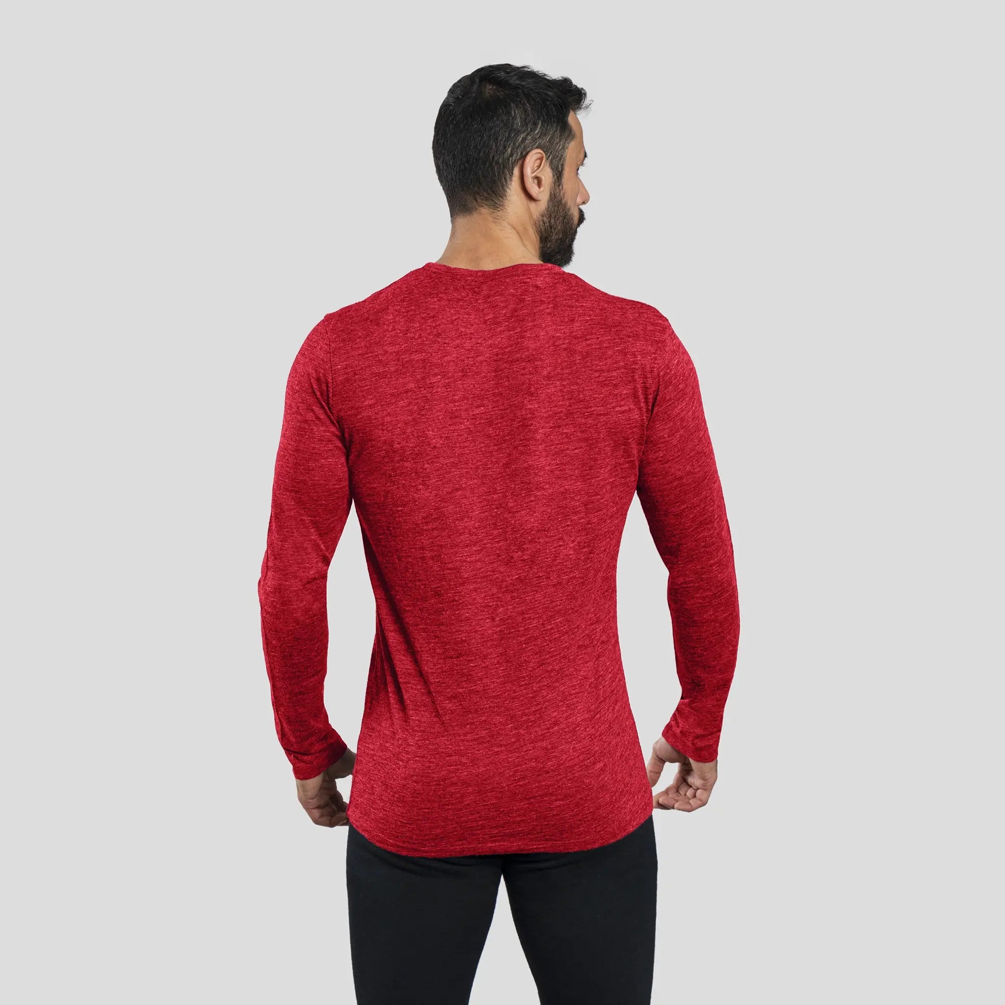 Premium Men's Alpaca Wool Long Sleeve T-Shirt - 160 Ultralight Thermal Base Layer for Hiking, Camping & Winter Outdoor Activities