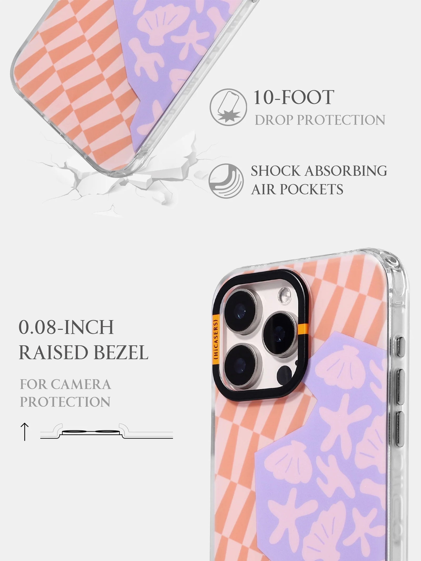 Geometric Mosaic Phone Case for iPhone & Samsung - Stylish Orange Design, Durable Protection | Perfect for Everyday Use, Travel & Gifting