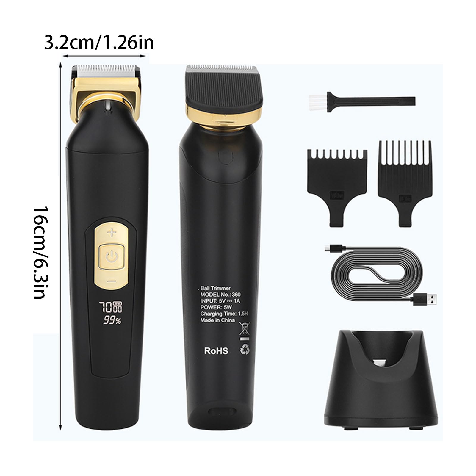 Best Electric Groin & Body Hair Trimmer for Men - Waterproof Pubic Shaver with Wet/Dry Use - Perfect for Manscaping, Bikini Line & Full Body Grooming at Home or Travel