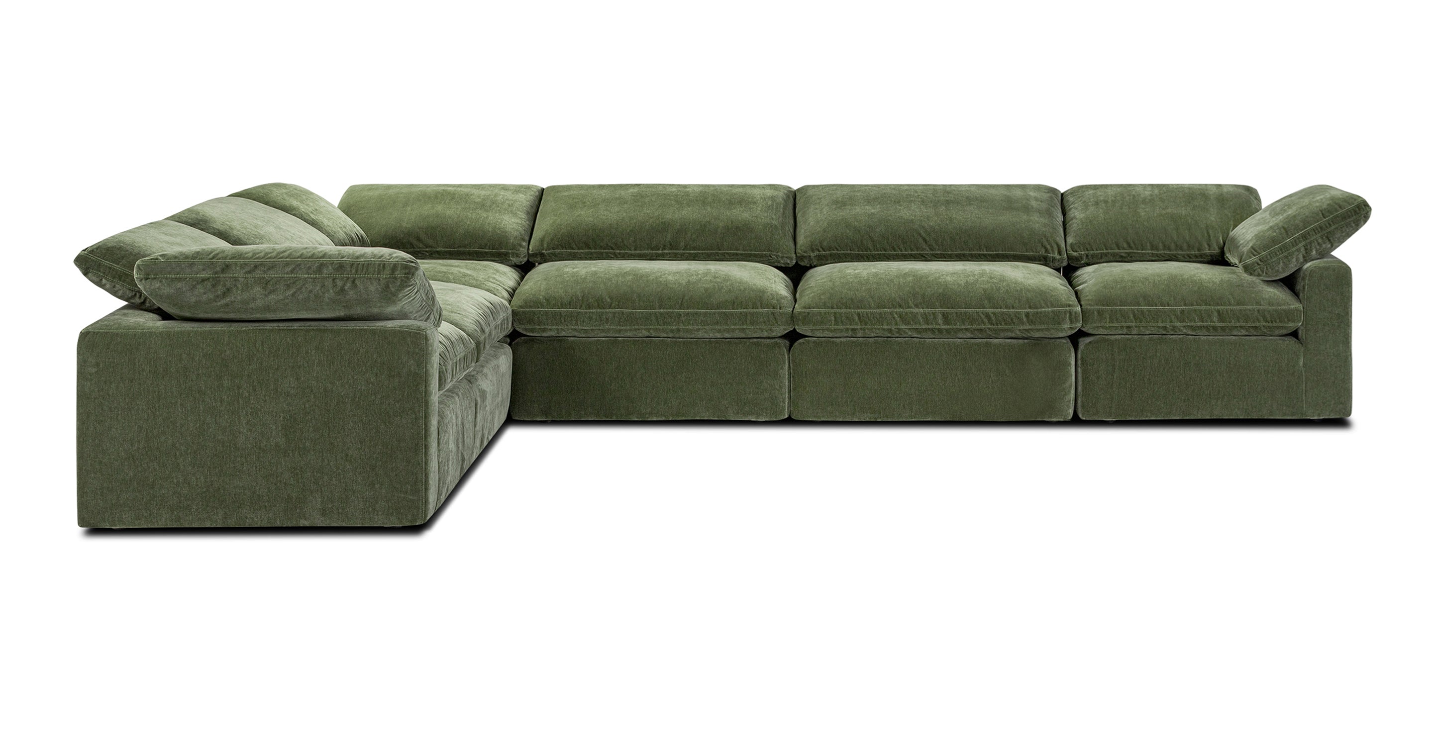 6-Seat Aspen Modular Corner Sectional Sofa - Modern L-Shaped Couch for Living Room, Family Room & Home Theater - Soft Fabric Upholstery with Reversible Chaise