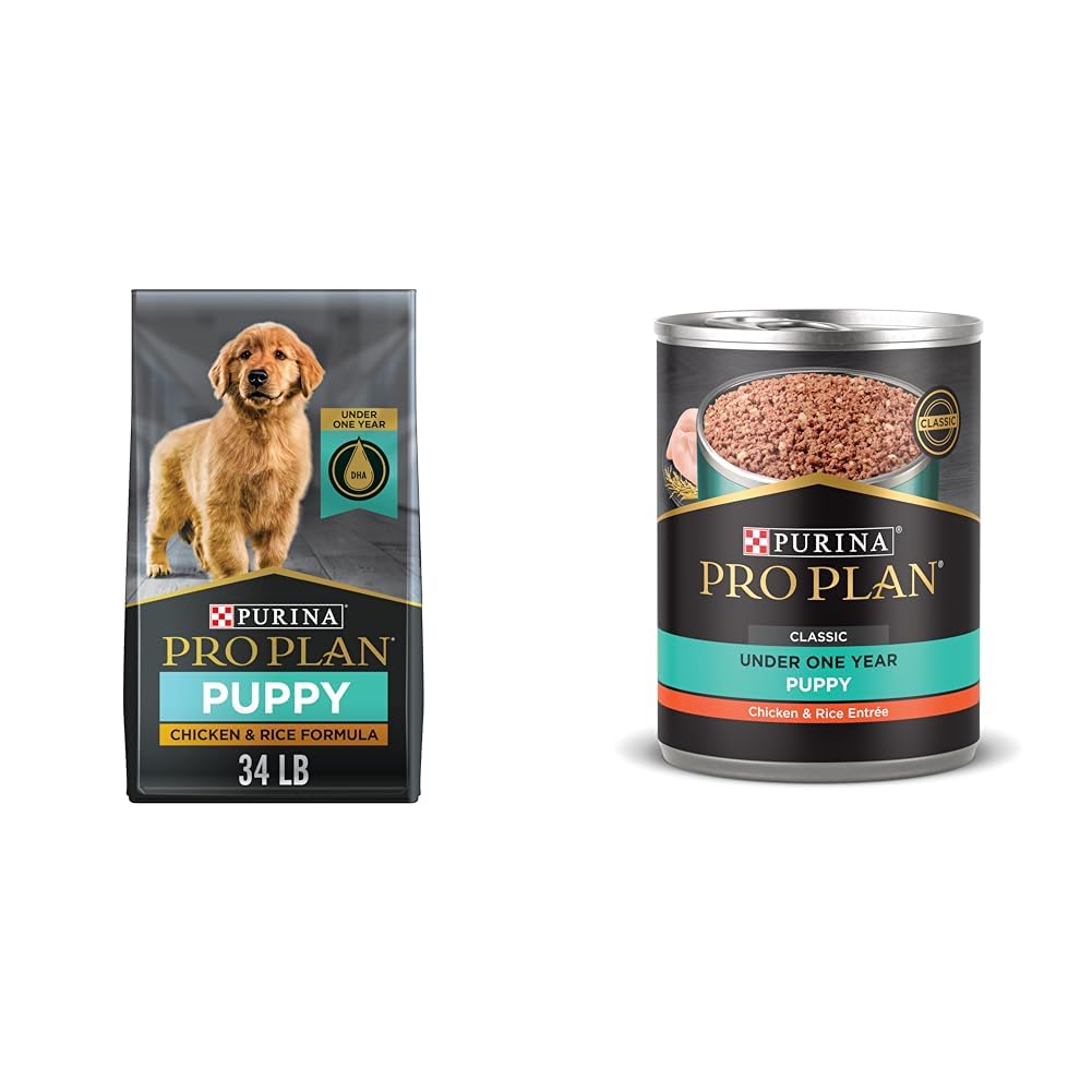 Purina Pro Plan Puppy Dry & Wet Dog Food Bundle - High Protein Puppy Food for Small & Large Breed Dogs - Complete Nutrition for Growth & Development - Ideal for Training, Weaning & Daily Feeding