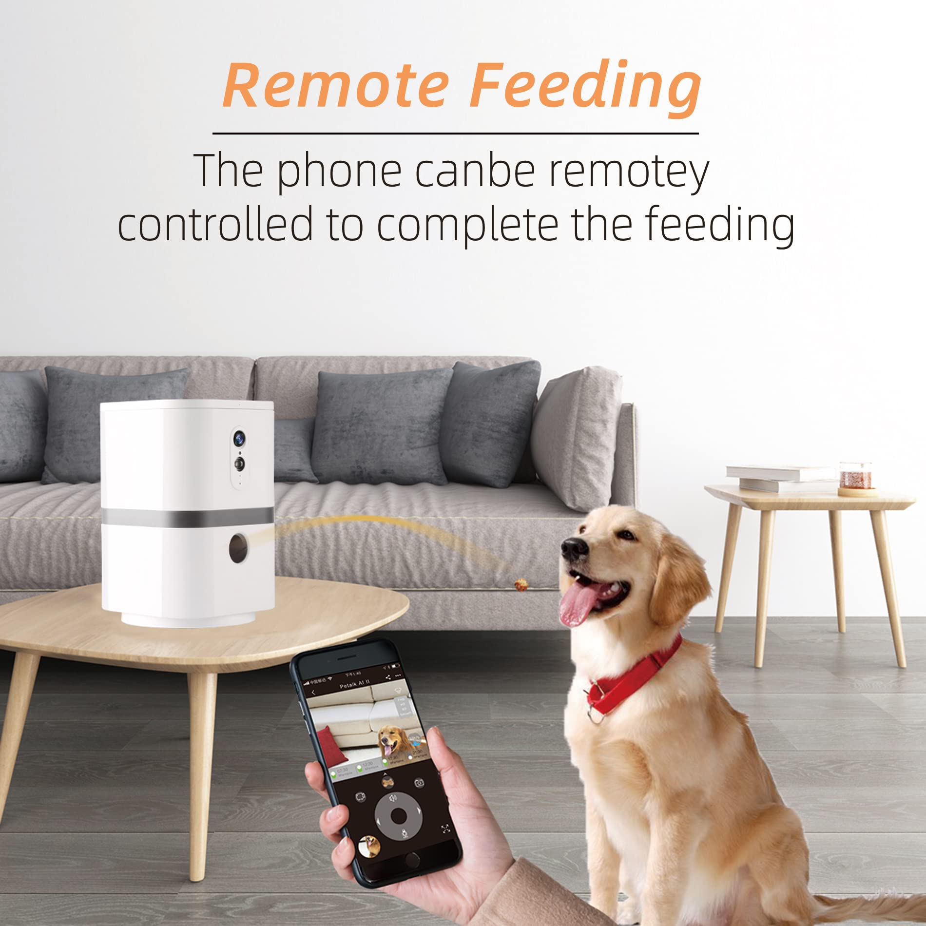 SKYMEE Petalk AI II Smart Pet Camera with Automatic Treat Dispenser - 5G WiFi, Full HD 180° Pan View, Night Vision, 2-Way Audio for Dogs & Cats, Alexa Compatible - Perfect for Remote Pet Monitoring & Training