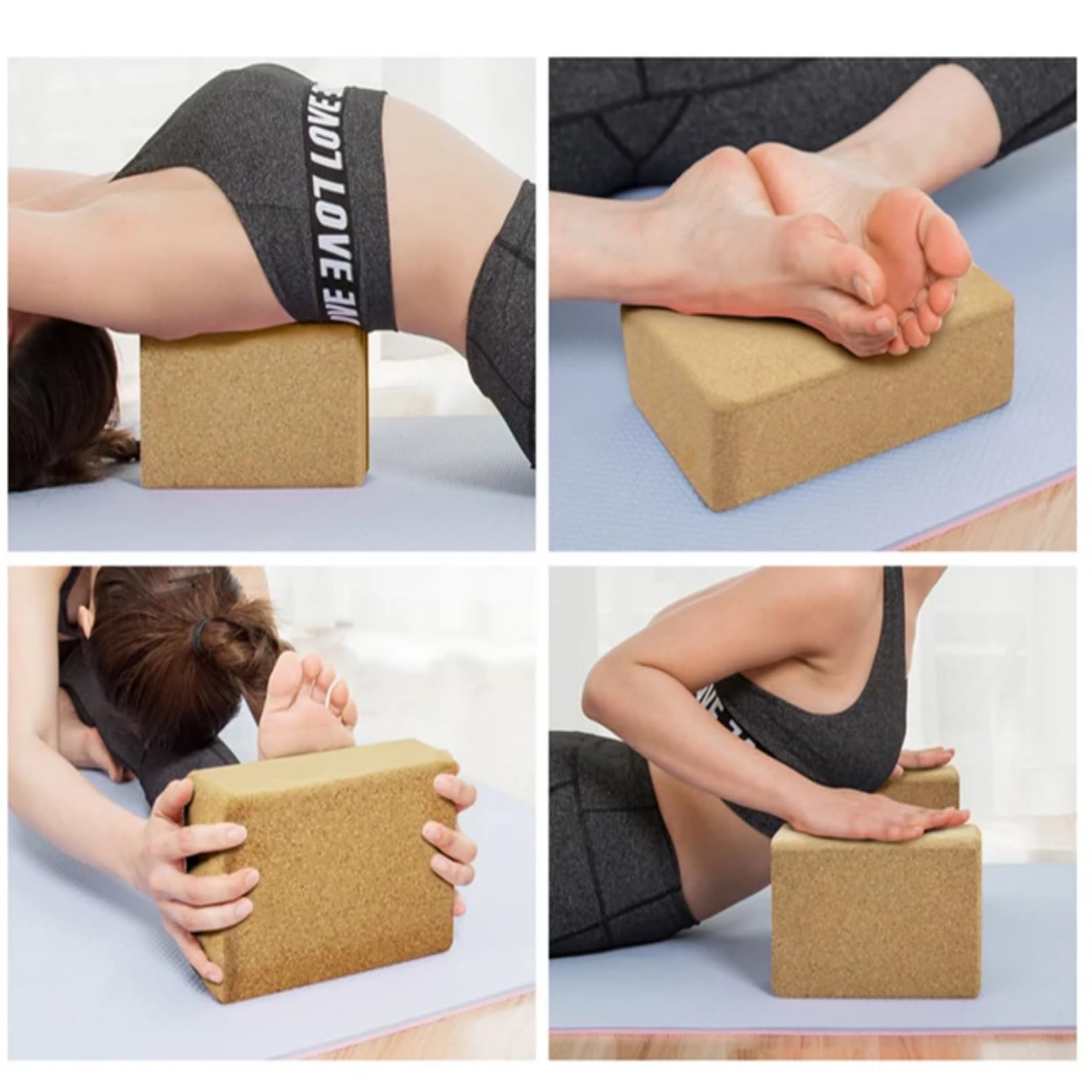 Premium Cork Yoga Blocks - 1 Pack High Density Non-Slip Eco-Friendly Yoga Blocks for Women & Men - Ideal for Yoga, Pilates, Stretching & Meditation - Perfect for Home, Studio & Gym Workouts