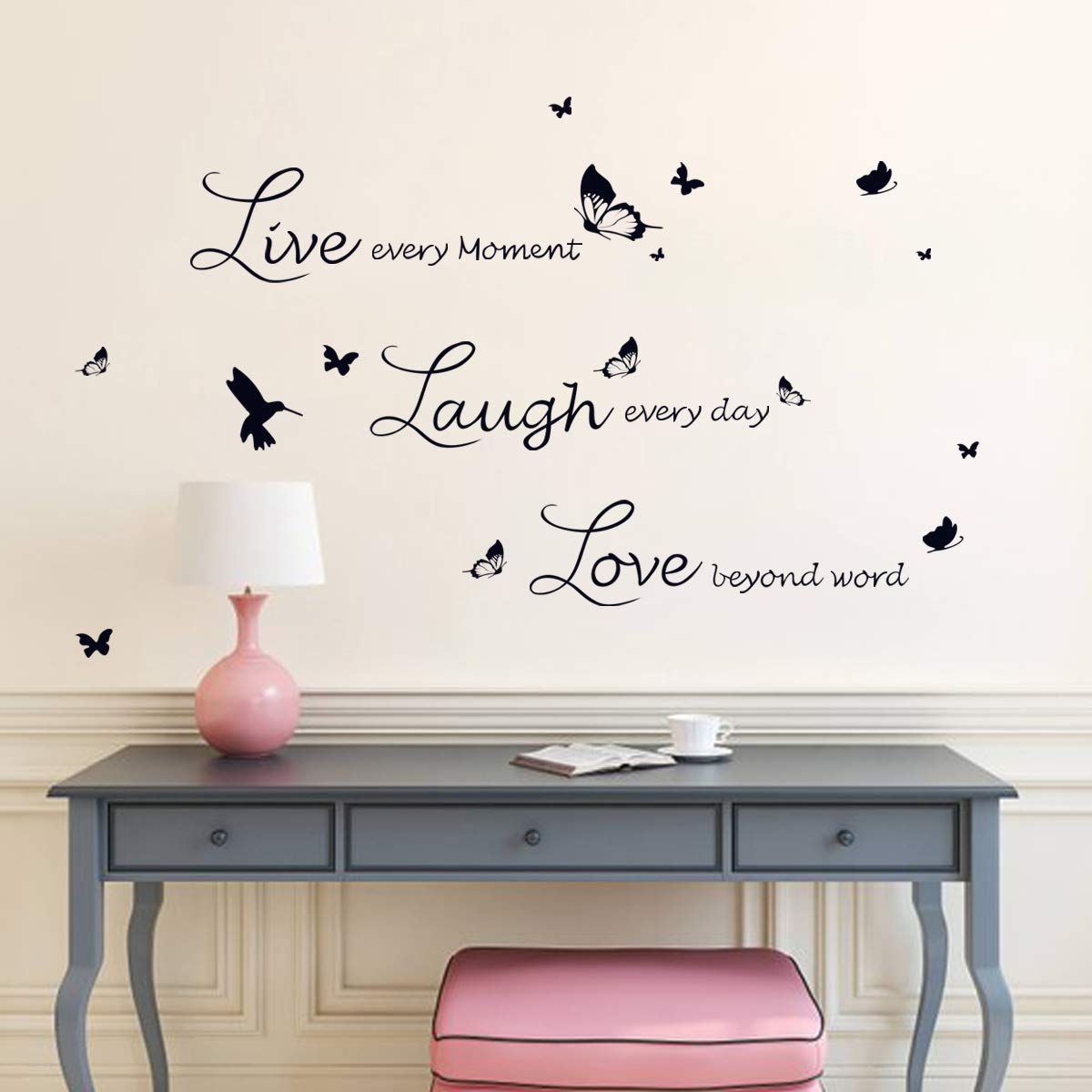 Live Laugh Love Wall Decals - Family Quote Stickers for Bedroom & Living Room