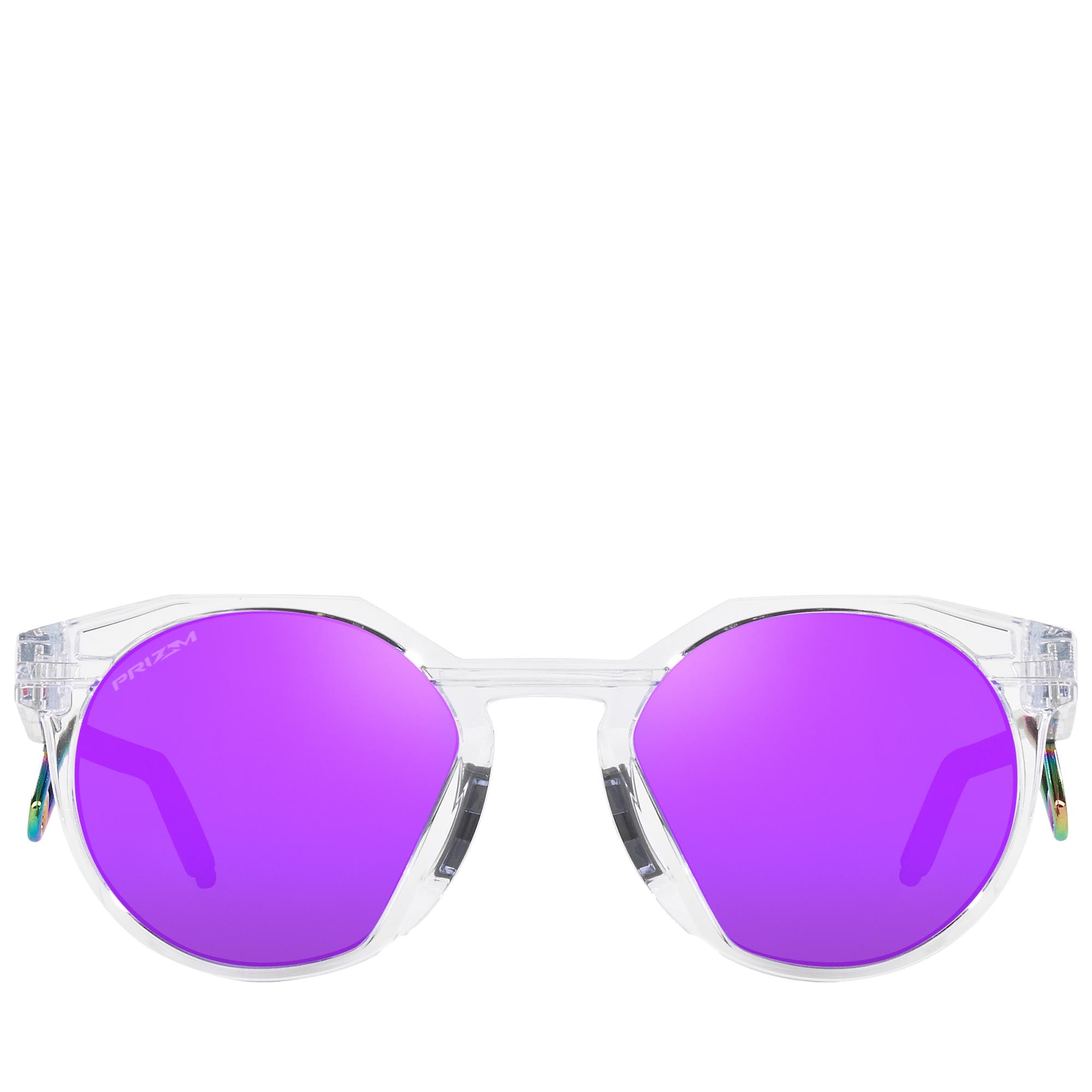 Oakley HSTN Metal Matte Clear/Prizm Violet Sunglasses - Polarized Sports & Outdoor Performance Eyewear for Running, Cycling & Active Lifestyles