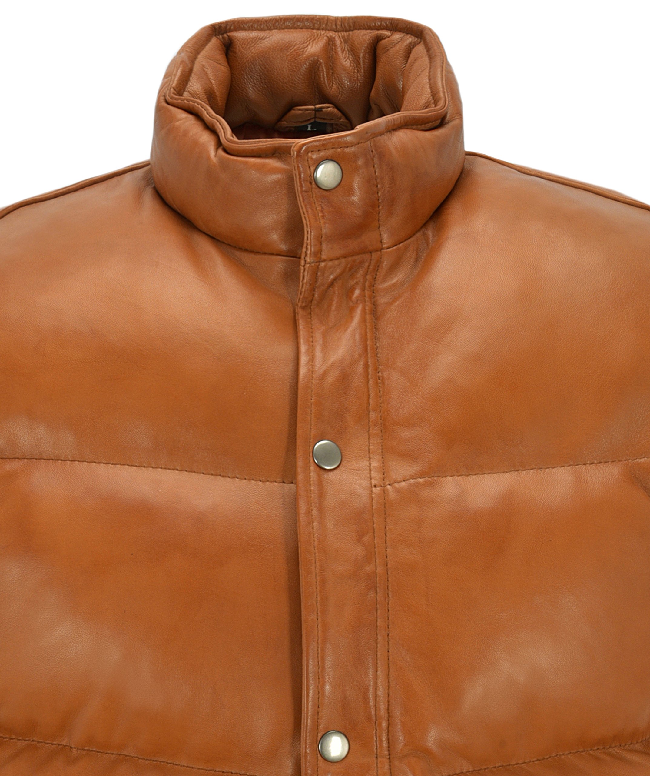 Men's Padded Lambskin Leather Puffer Vest - Winter Warm Waistcoat for Casual Outfits | Perfect for Outdoor Activities, Streetwear & Layering in Cold Weather