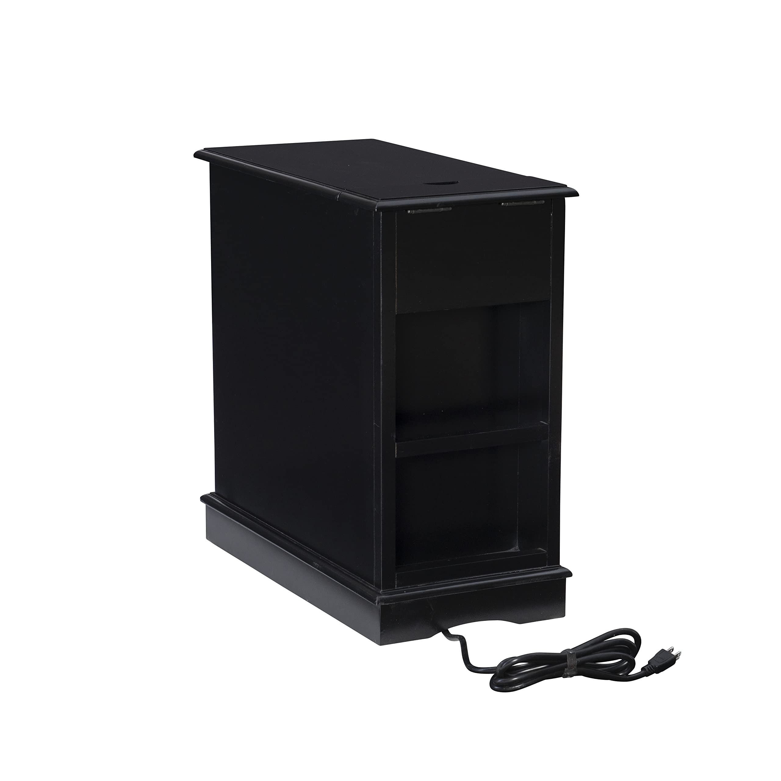 Powell Furniture Barron Small Black Accent Table - Modern Side Table for Living Room, Bedroom, or Office Decor