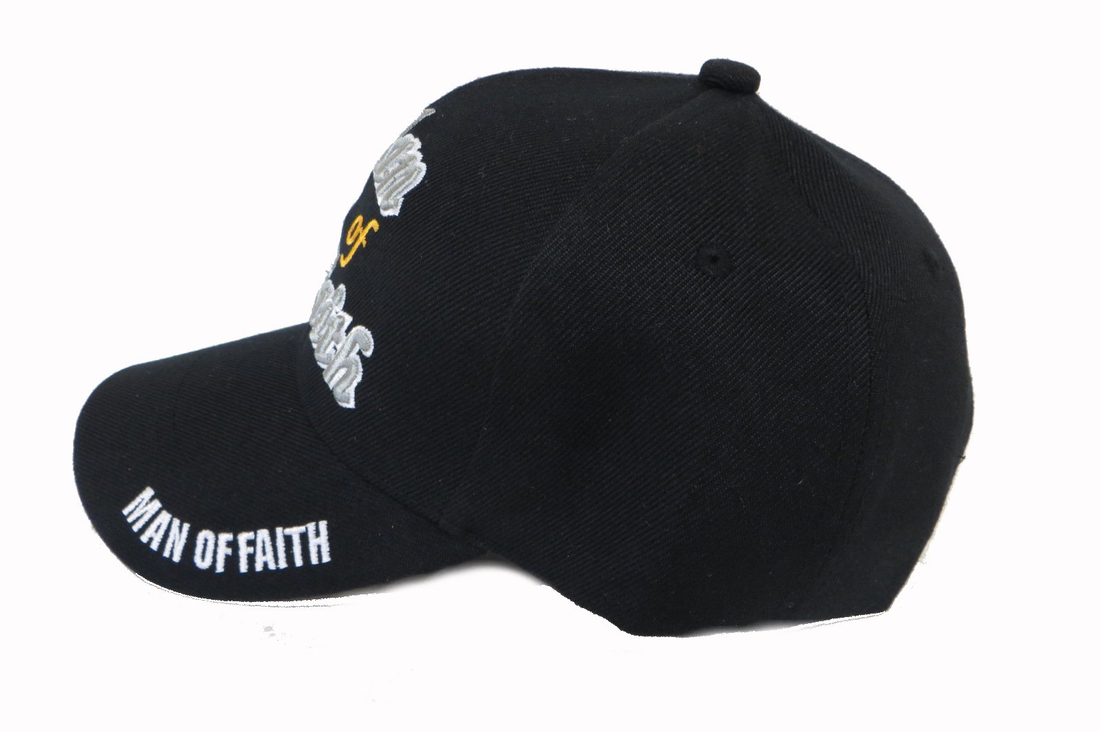 Man Of Faith Black Baseball Cap - Religious Christian Hat for Men - Casual Wear, Outdoor Activities & Church Events