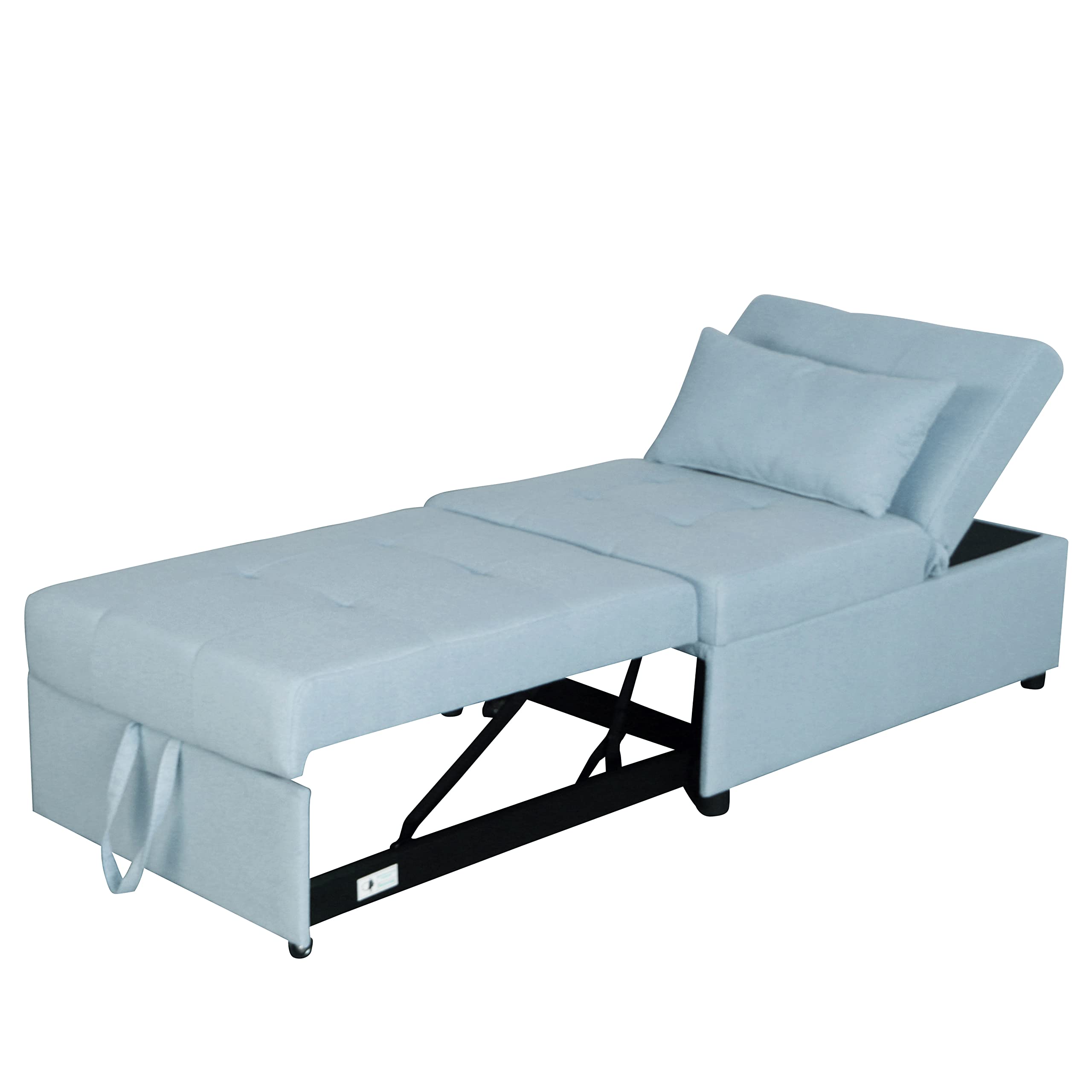 4-in-1 Convertible Sleeper Chair Bed - Multi-Functional Folding Ottoman Sofa Bed with Adjustable Backrest & Modern Linen Fabric - Perfect for Small Apartments, Living Rooms, Guest Rooms & Home Offices