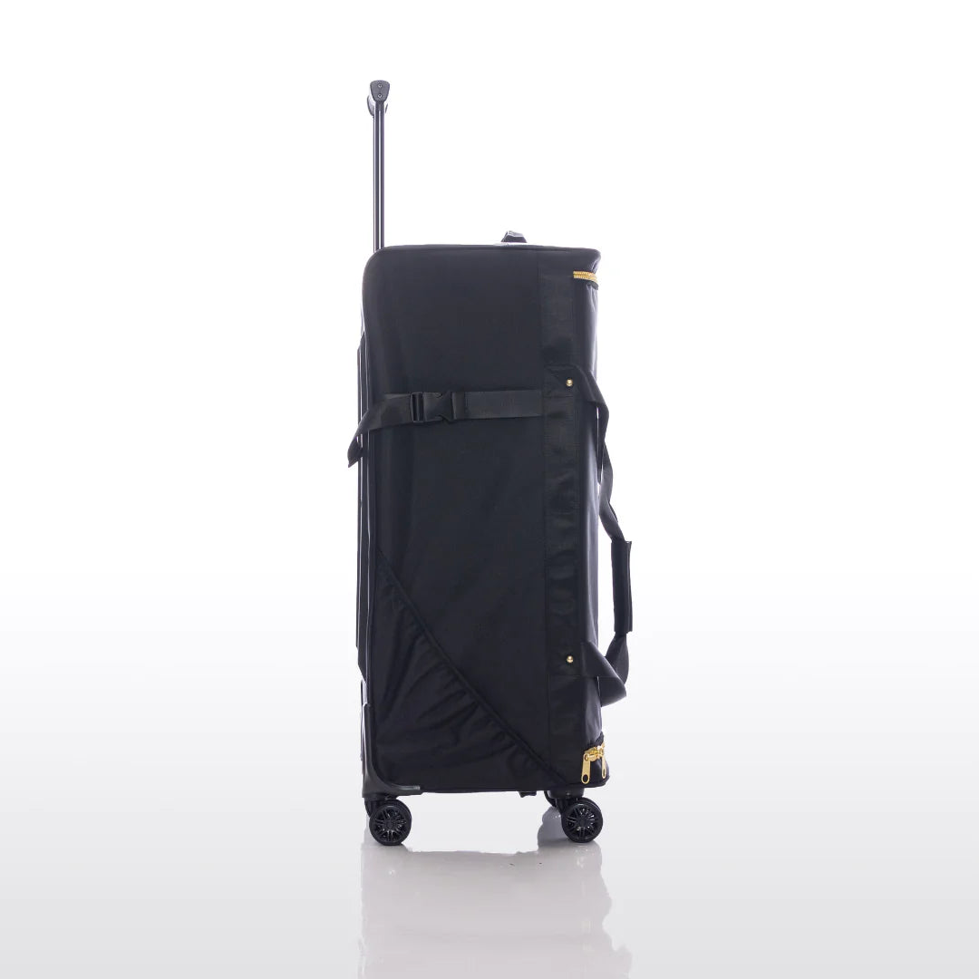 Rac n Roll Large Black Travel Bag with Built-in Wheels - Perfect for Airports, Gym, and Weekend Getaways