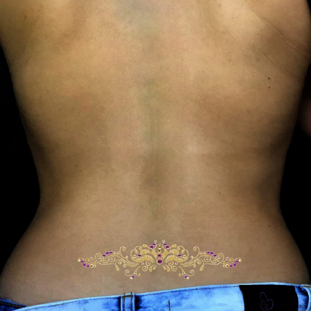 Comet Busters Gold Glitter Temporary Tattoo Stickers for Body Art - 24PCS Waterproof Fake Tattoos for Parties, Festivals & Costume Events (BT211)