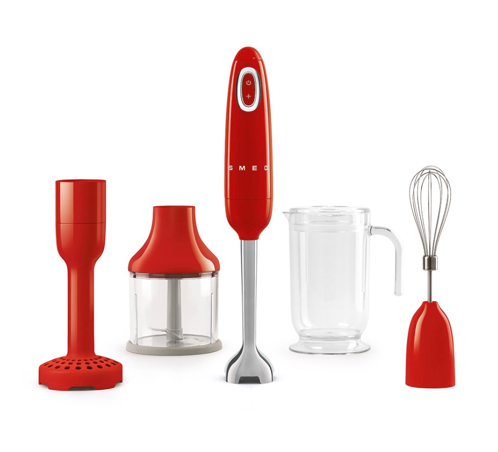 Smeg Retro Style Hand Blender - 350W Immersion Blender with 5 Speed Settings & Turbo Function - Perfect for Smoothies, Soups, Sauces & Baby Food - Vintage Design Kitchen Mixer for Home Cooking & Baking