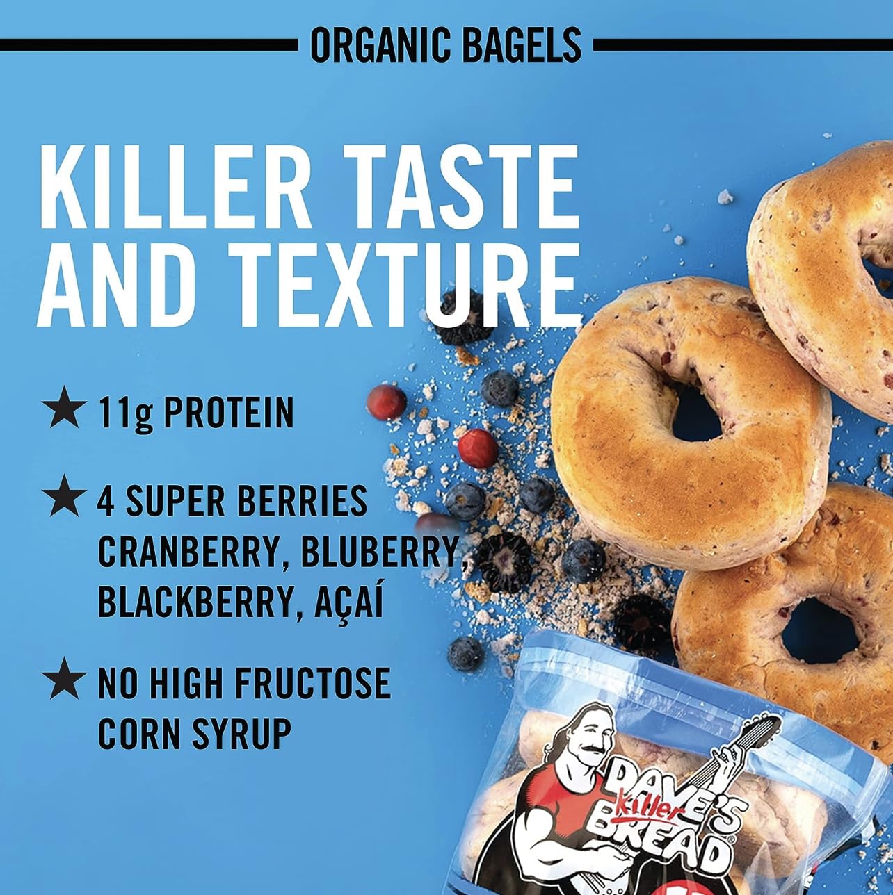 Organic Dave's Killer Bread Boomin' Berry & Raisin' Remix Bagels - 2 Pack | USDA Certified | Healthy Breakfast & Snack for Kids & Adults | Perfect for Sandwiches, Toasting & On-the-Go Meals