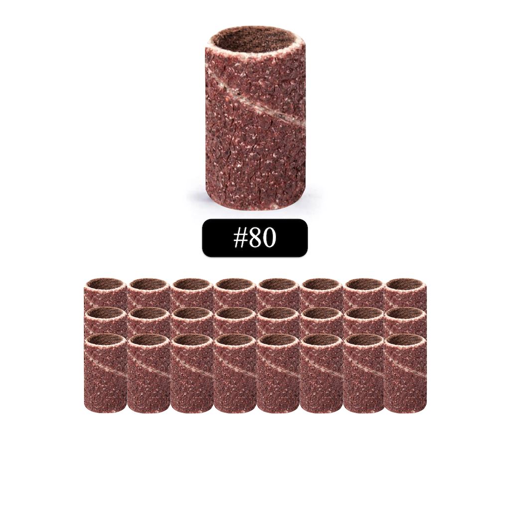180 Grit Sanding Bands for Woodworking, Metal Polishing & DIY Projects - Fine Abrasive Sanding Sleeves for Drill Bits & Rotary Tools