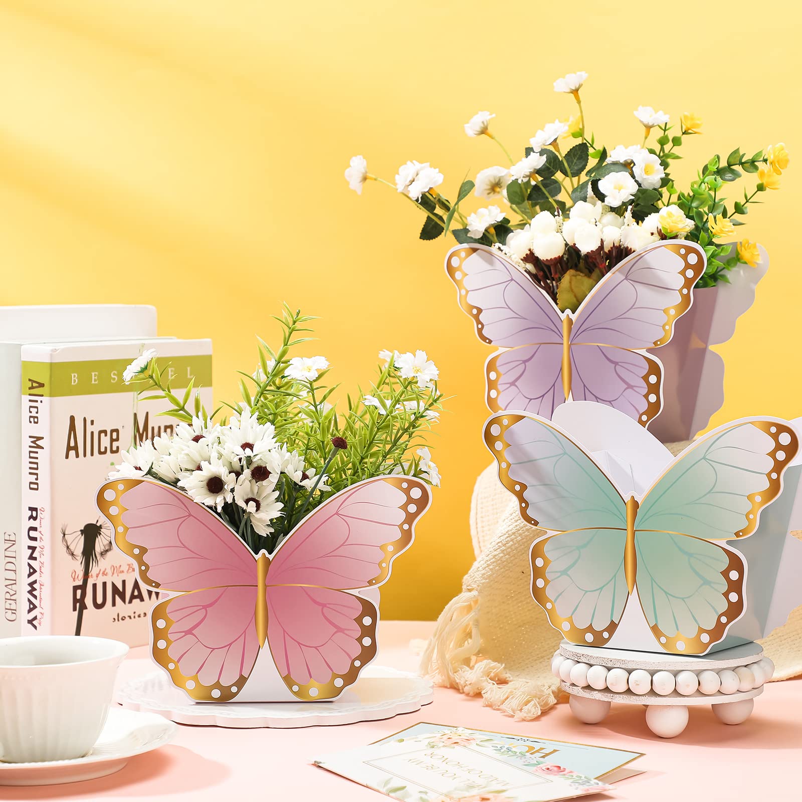 Fuutreo 6 Pcs Butterfly Centerpieces for Baby Shower, Birthday Party, Tea Party, Wedding Décor – Elegant Butterfly Table Decorations & Themed Party Supplies – Perfect for Baby Showers, Bridal Showers, and Spring Celebrations