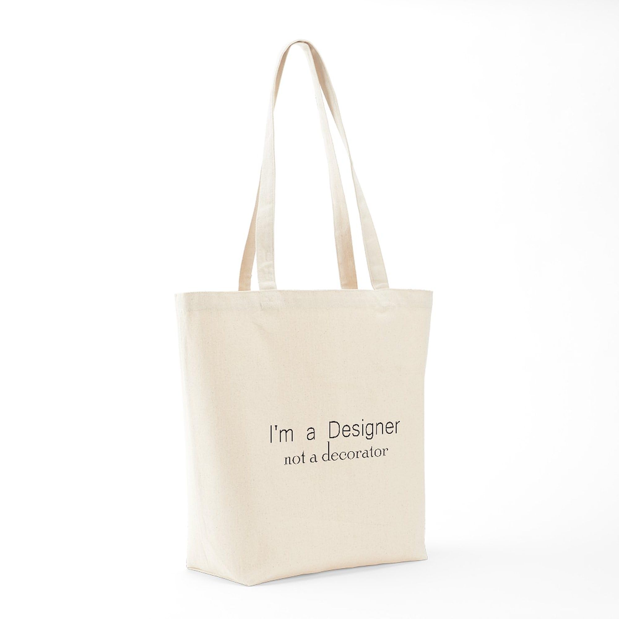 Designer Not A Decorator Tote Bag - Natural Canvas Reusable Shopping Bag for Groceries, Beach & Work | Eco-Friendly Cotton Tote with Long Handles