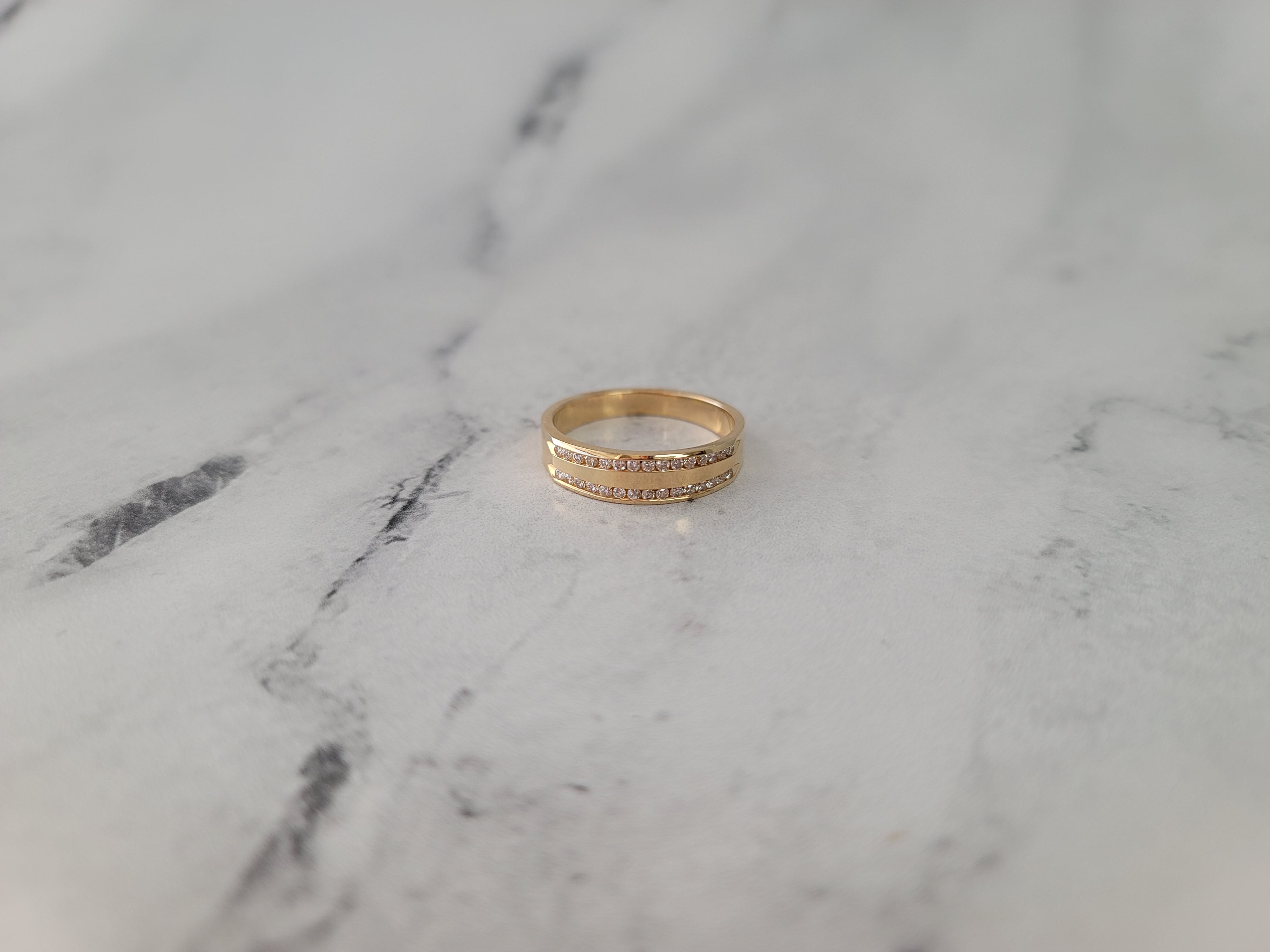 1/3 CT Double Row Round Diamond Wedding Band for Women - Elegant 14K White Gold Bridal Ring for Engagement, Anniversary & Special Occasions