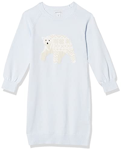 Amazon Essentials Girls & Toddlers' Raglan Sleeve Sweater Dress - Soft Cotton Knit Casual Wear for Playdates, School & Family Outings