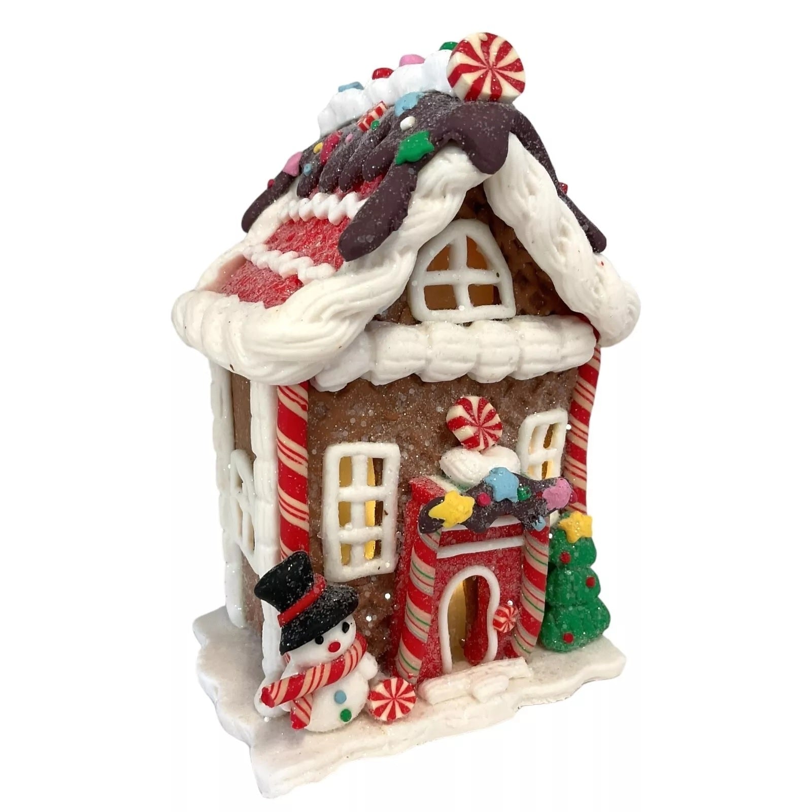 5.5-Inch Battery Operated Clay Dough Holiday Gingerbread House Decoration Kit - DIY Christmas Decor for Kids, Party Favors & Festive Home Decor