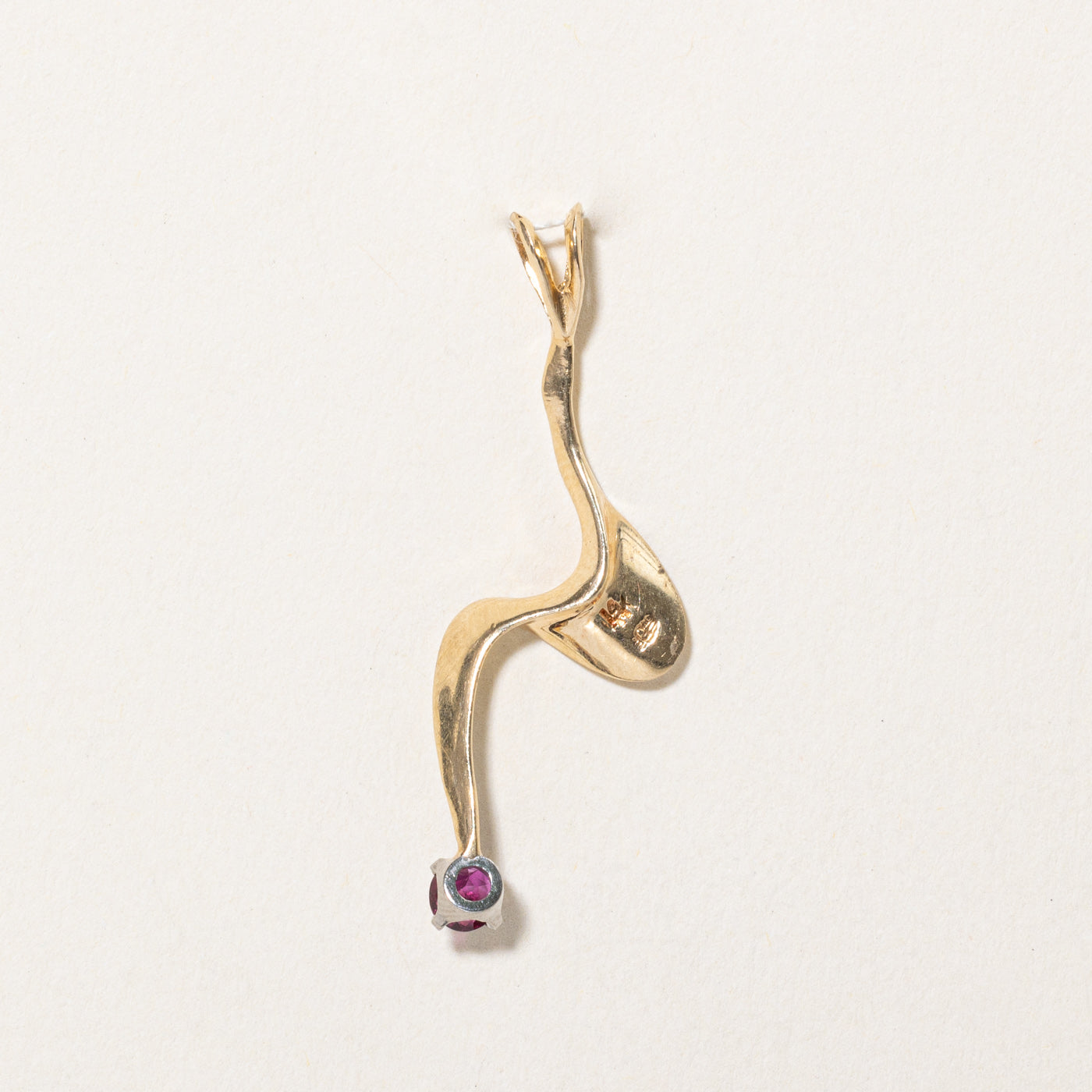 Abstract Design Ruby Pendant Necklace - 0.16ct Genuine Ruby Jewelry for Women - Perfect for Gifts, Anniversaries & Special Occasions