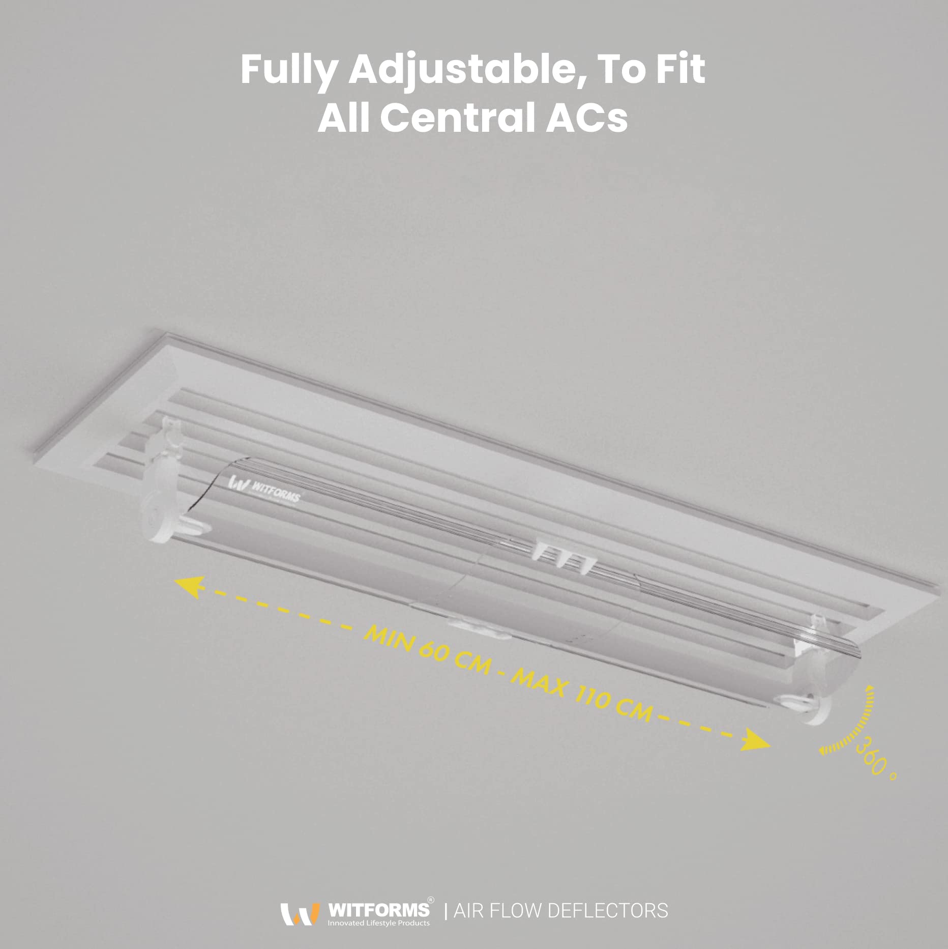 WITFORMS Adjustable AC Air Deflector for Central Air Conditioner Vents - Improve Cooling & Heating Efficiency for Home & Office HVAC Systems - Perfect for Bedrooms, Living Rooms & Workspaces