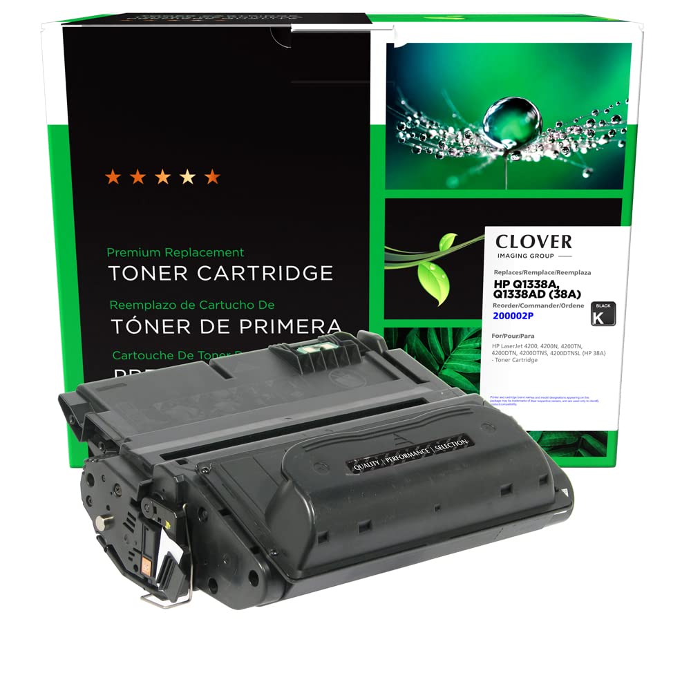 High-Quality Clover Remanufactured Toner Cartridge Replacement for HP Q1338A (HP 38A) - Black | Compatible with HP Printers | Perfect for Home & Office Printing Needs